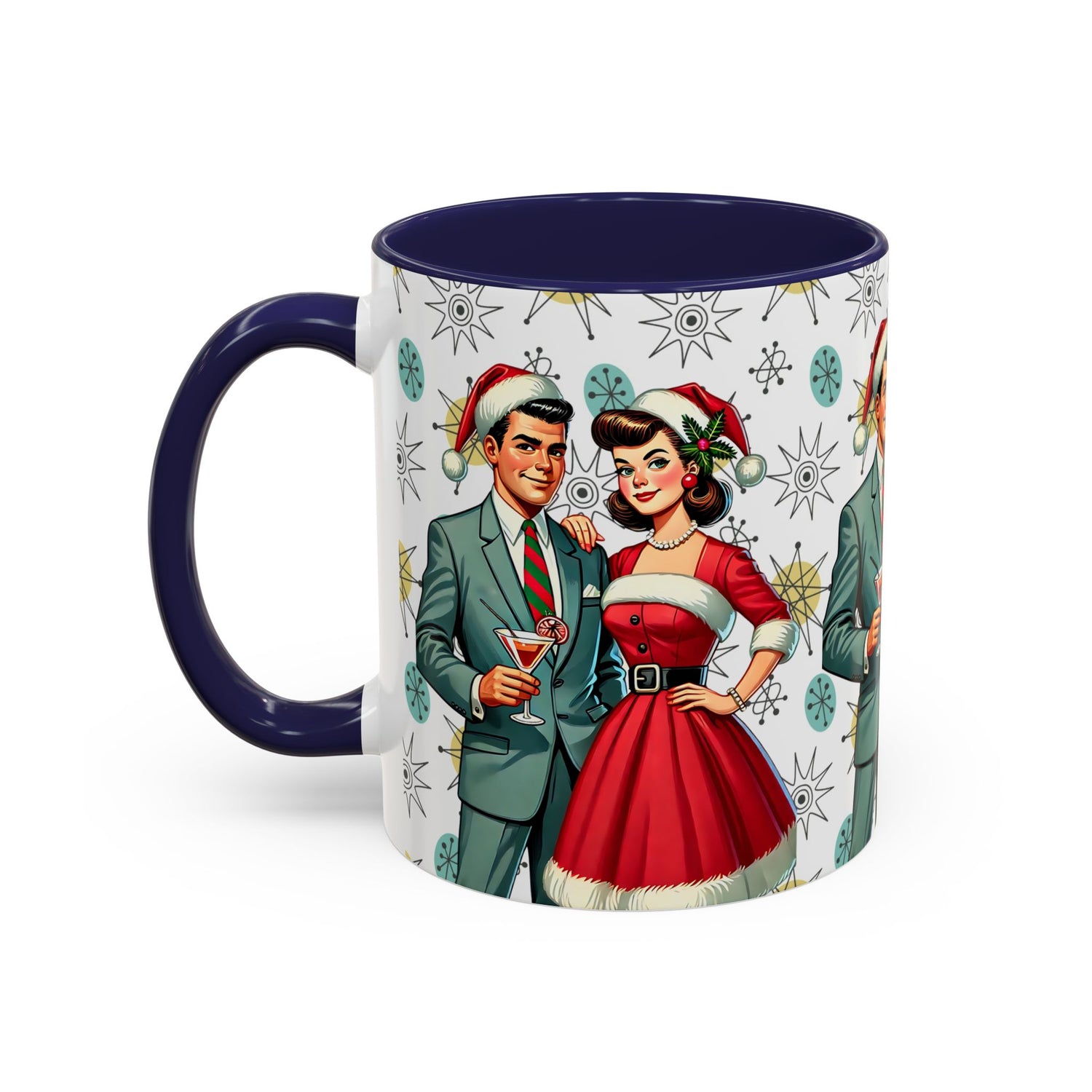 Mid Century Modern Atomic 50s Christmas Franciscan Starburst Pattern Mug - Mid Century Modern Gal