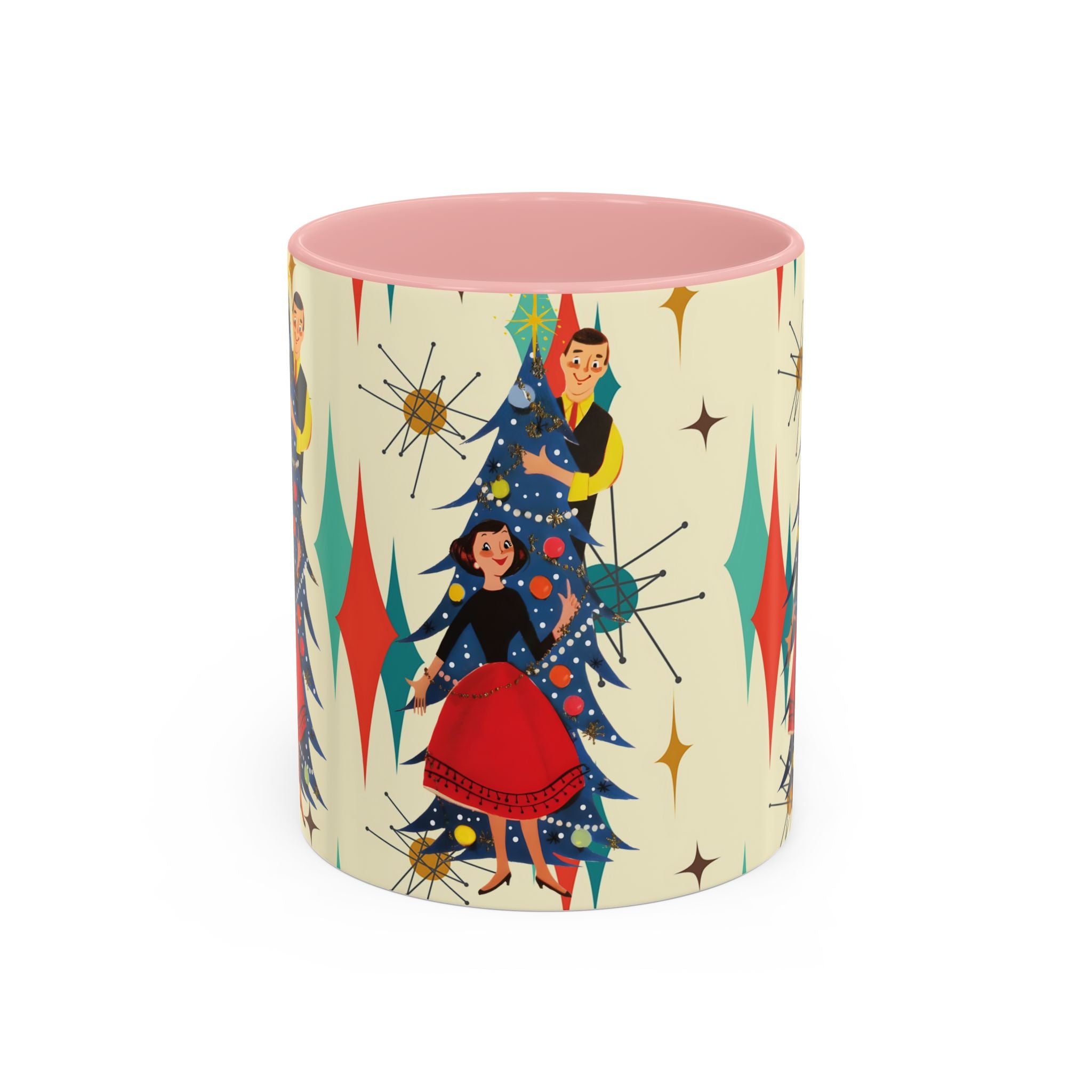 Mid Century Modern 50s Kitsch Christmas Starburst Coffee Mug - Mid Century Modern Gal