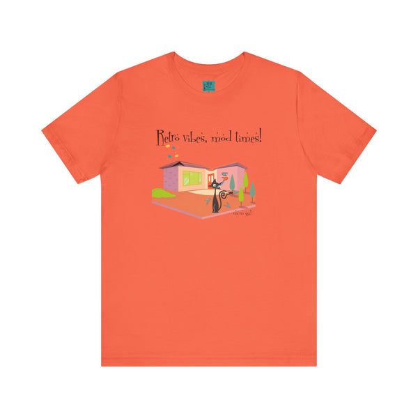 Atomic Cat, Modernism Palm Spring Cali Mod Tee Retro Vibes Unisex Jersey Short Sleeve Tee - Good Times Graphic T-Shirt