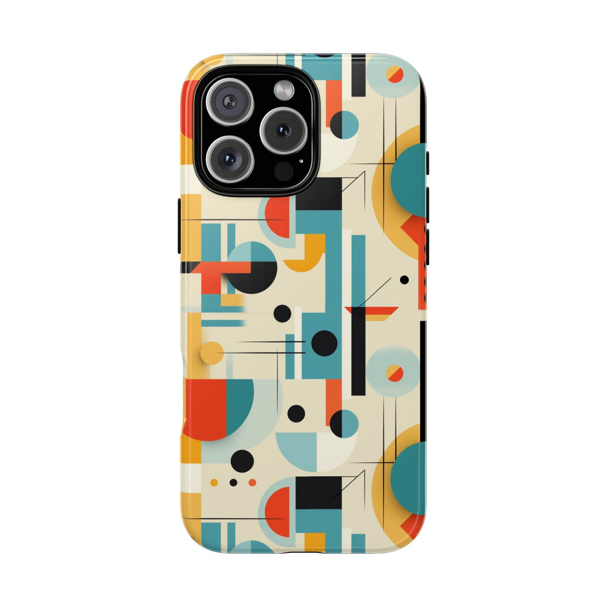 Bauhaus Designed Mid Mod Geometric Groovy Smart Phone, iPhone, Samsung, Pixel Compatible Tough Cases