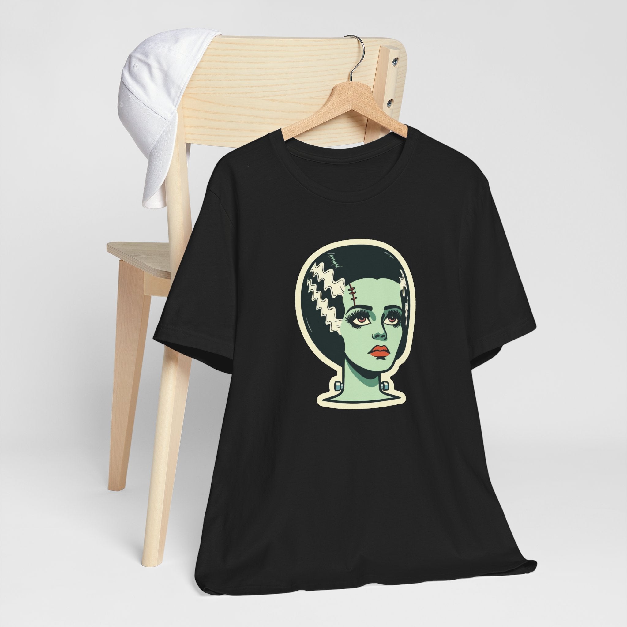 Bride of Frankenstein Retro Mid Mod Horror Buff Halloween Unisex T-Shirt - Mid Century Modern Gal