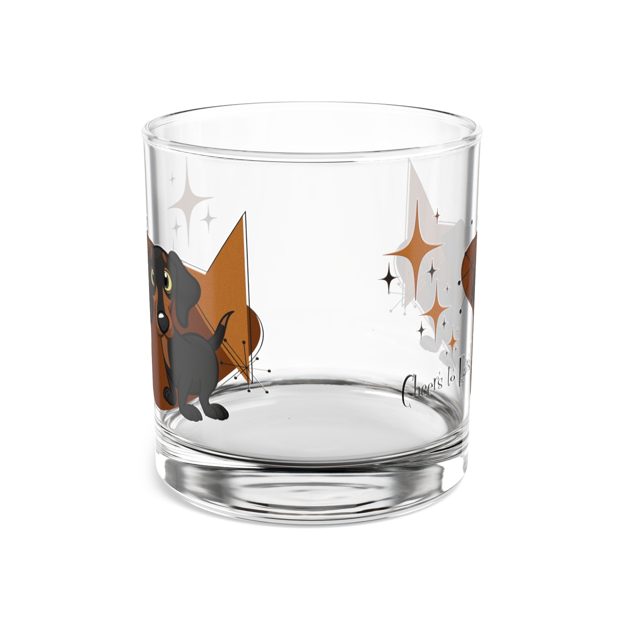Doxie Dog, Mid Century Modern Bourbon, Whiskey Mid Century Modern Bar Glass - Mid Century Modern Gal