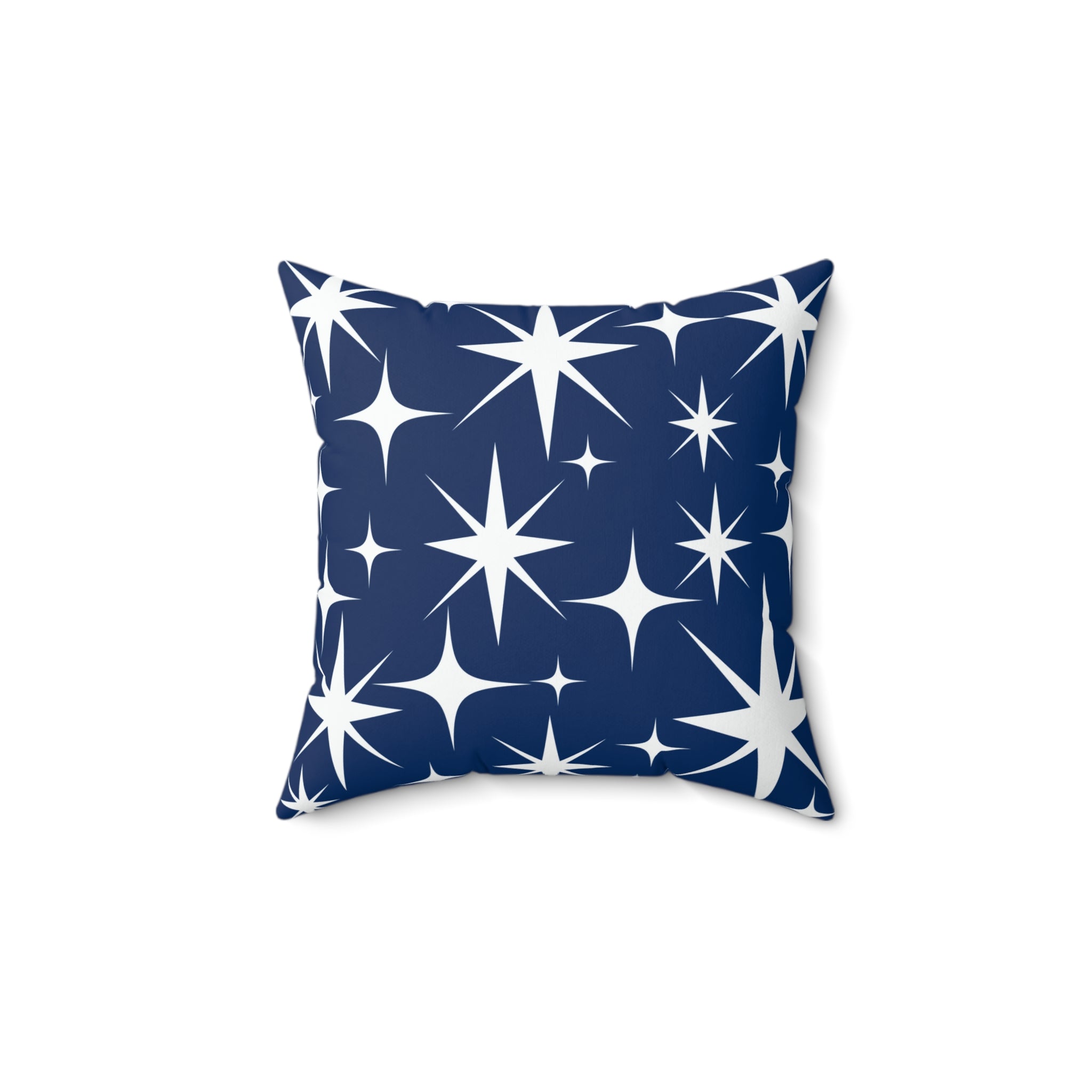 Navy Starburst Design Square Pillow - Cozy Home Accent for Dreamy Spaces - Mid Century Modern Gal