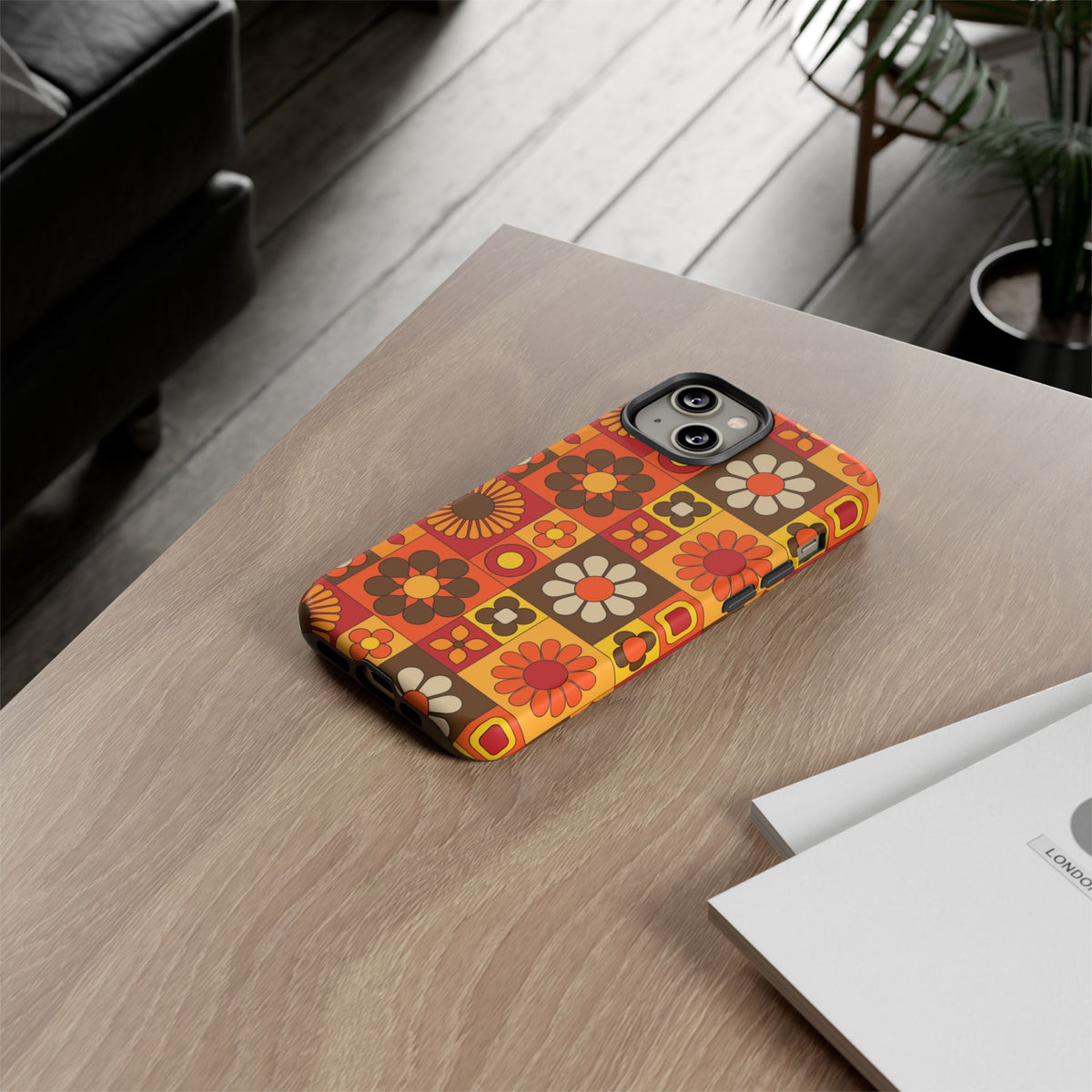 Retro 70s Mid Mod Floral Phone Case | Tough Cases for Flower Lovers