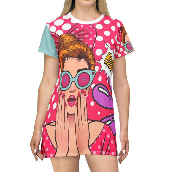 Pop Art Funky Fun Trendy Retro T-Shirt Dress