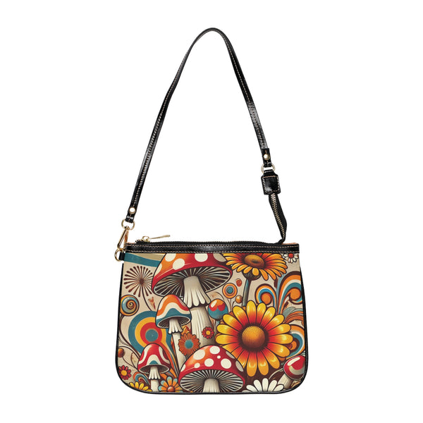 Retro Colorful Mushroom Floral Small Shoulder Bag - Bohemian Style Handbag