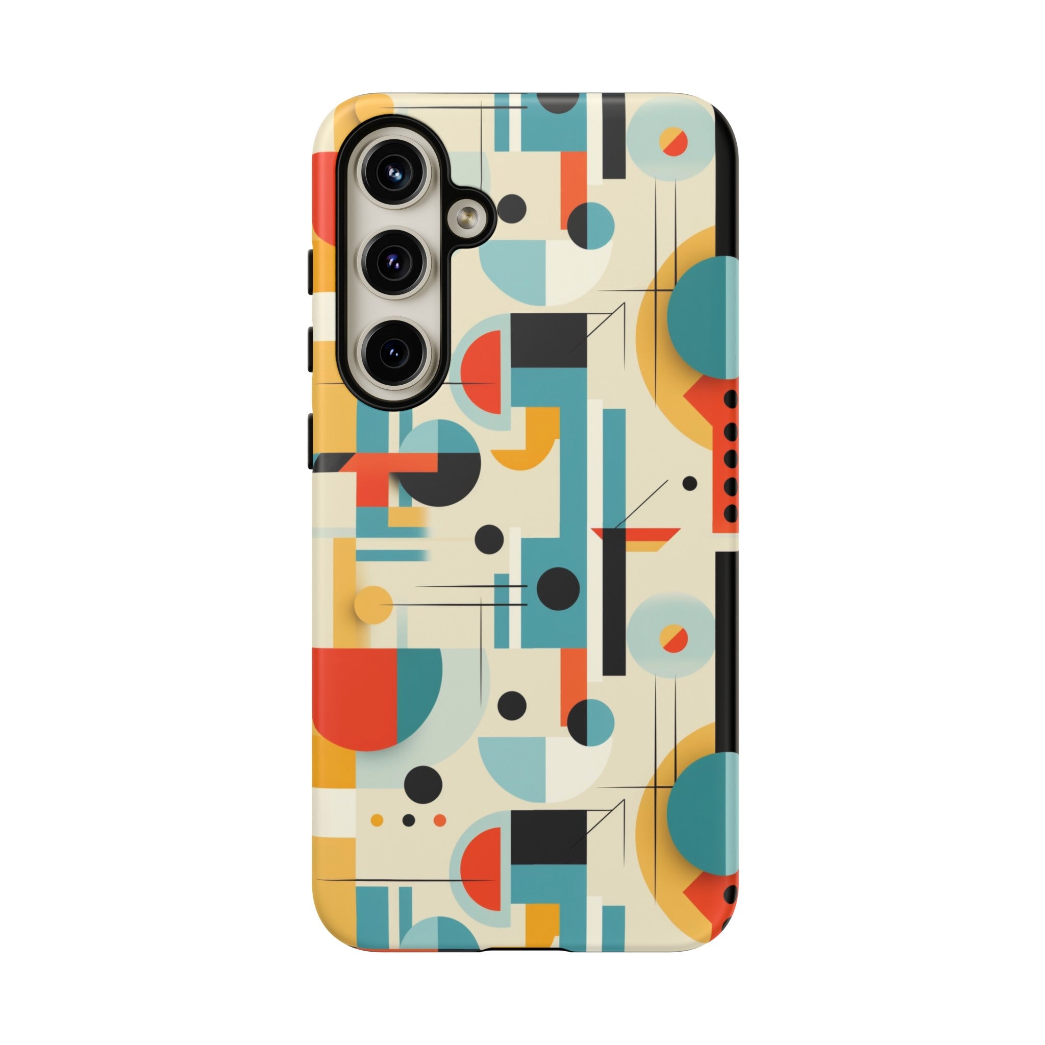 Bauhaus Designed Mid Mod Geometric Groovy Smart Phone, iPhone, Samsung Compatible Tough Cases