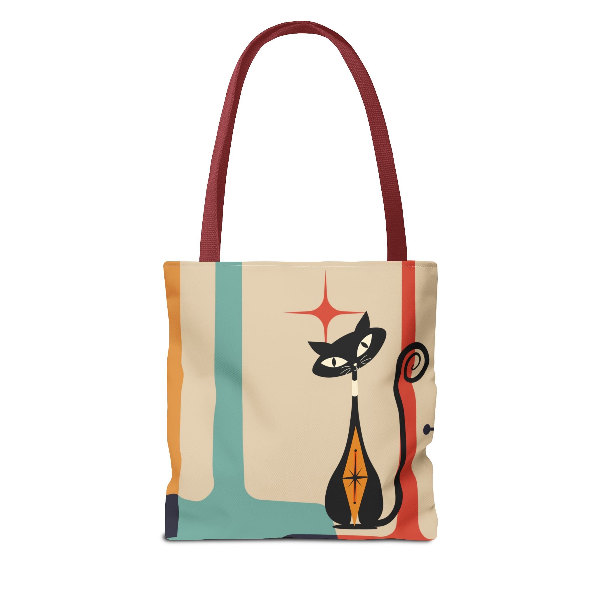 Atomic Cat Mid Century Mod Tote Bag - Mid Century Modern Gal