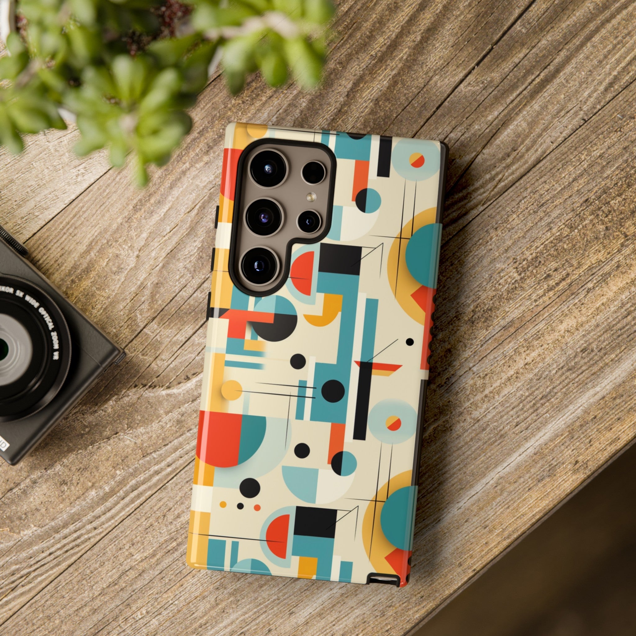 Bauhaus Designed Mid Mod Geometric Groovy Smart Phone, iPhone, Samsung Compatible Tough Cases