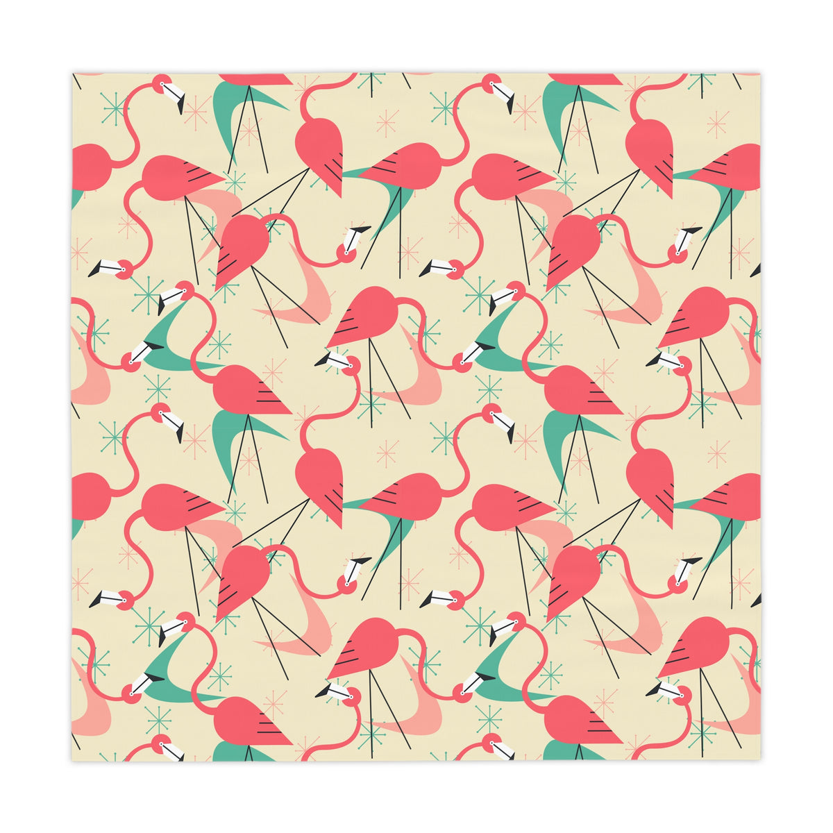 Mid Mod Retro Kitschy Palm Springs California Tropical Flamingo Tablecloth - Perfect for Summer Vibes - Mid Century Modern Gal
