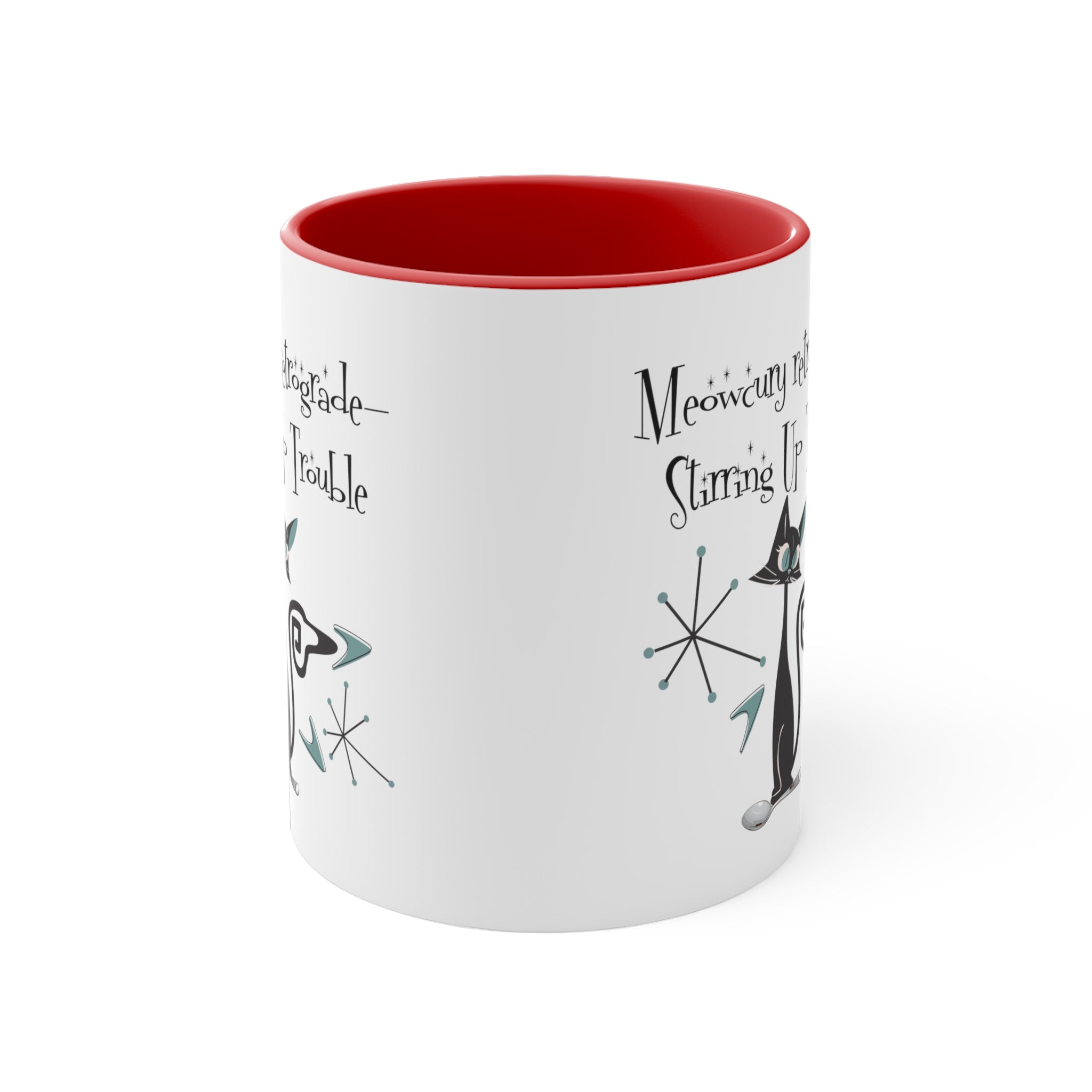 Atomic Kitty Cat, Mid Century Modern Drinkware, Funny, Kitschy Style, Cat Lover, Coffee Lover Mug Gifts - Mid Century Modern Gal