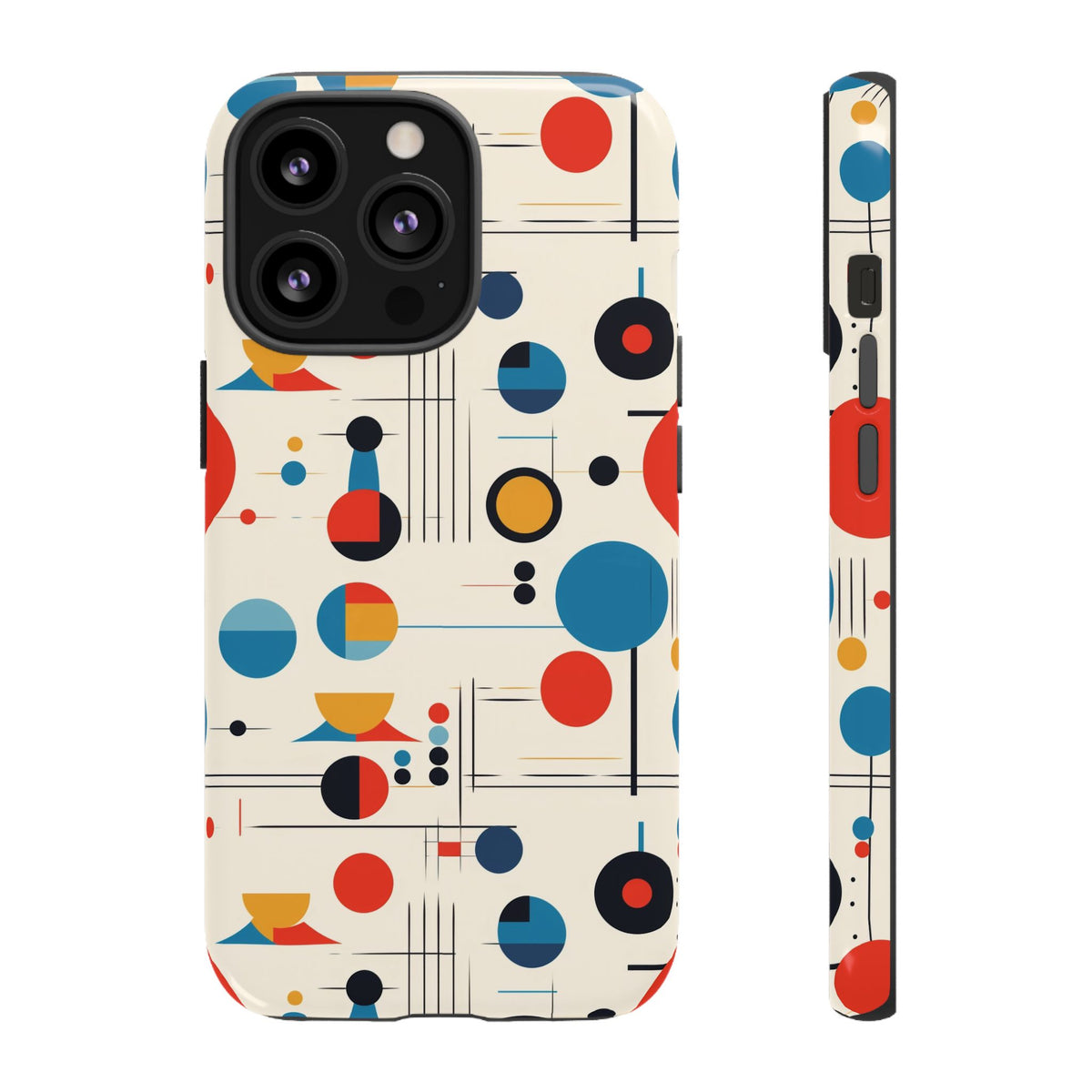 Mid Mod Bauhaus Designed iPhone, Samsung, Retro Phone Tough Cases - Mid Century Modern Gal