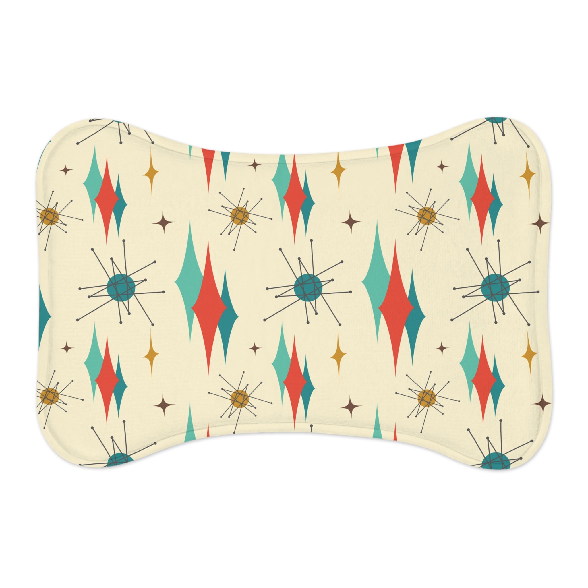 Atomic Franciscan Designed, Mid Century Modern, Cat, Dog Pet Feeding Mats - Mid Century Modern Gal