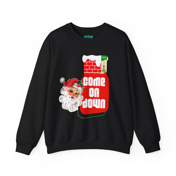 Vintage Santa, Kitschy Mid Century Modern Quirky Christmas Unisex Crewneck Holiday Sweatshirt