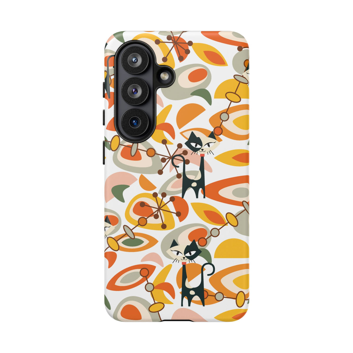 Atomic Cat Mid Mod Orange, Yellow, Groovy Cat Smart Phone Tough Cases