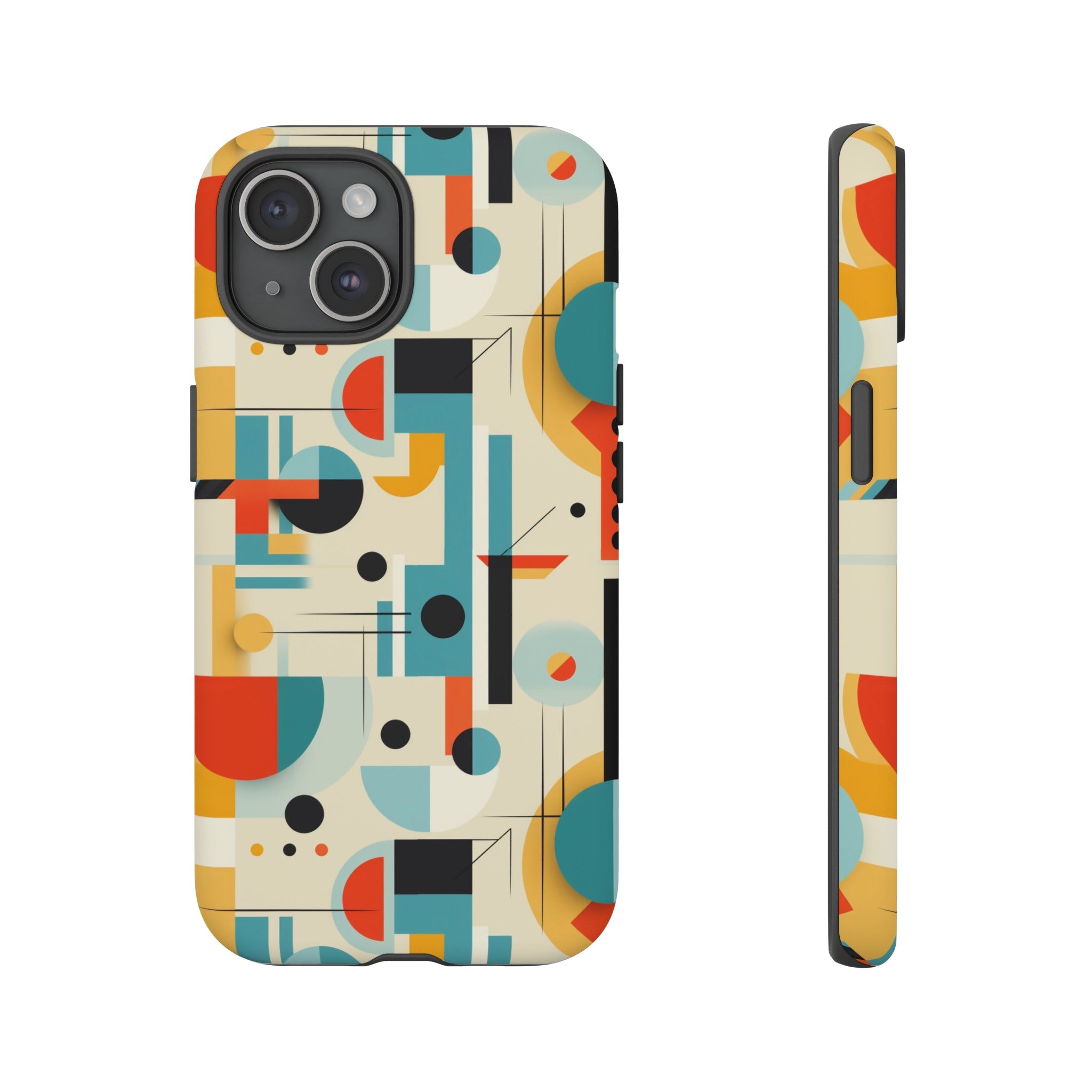 Bauhaus Designed Mid Mod Geometric Groovy Smart Phone, iPhone, Samsung Compatible Tough Cases