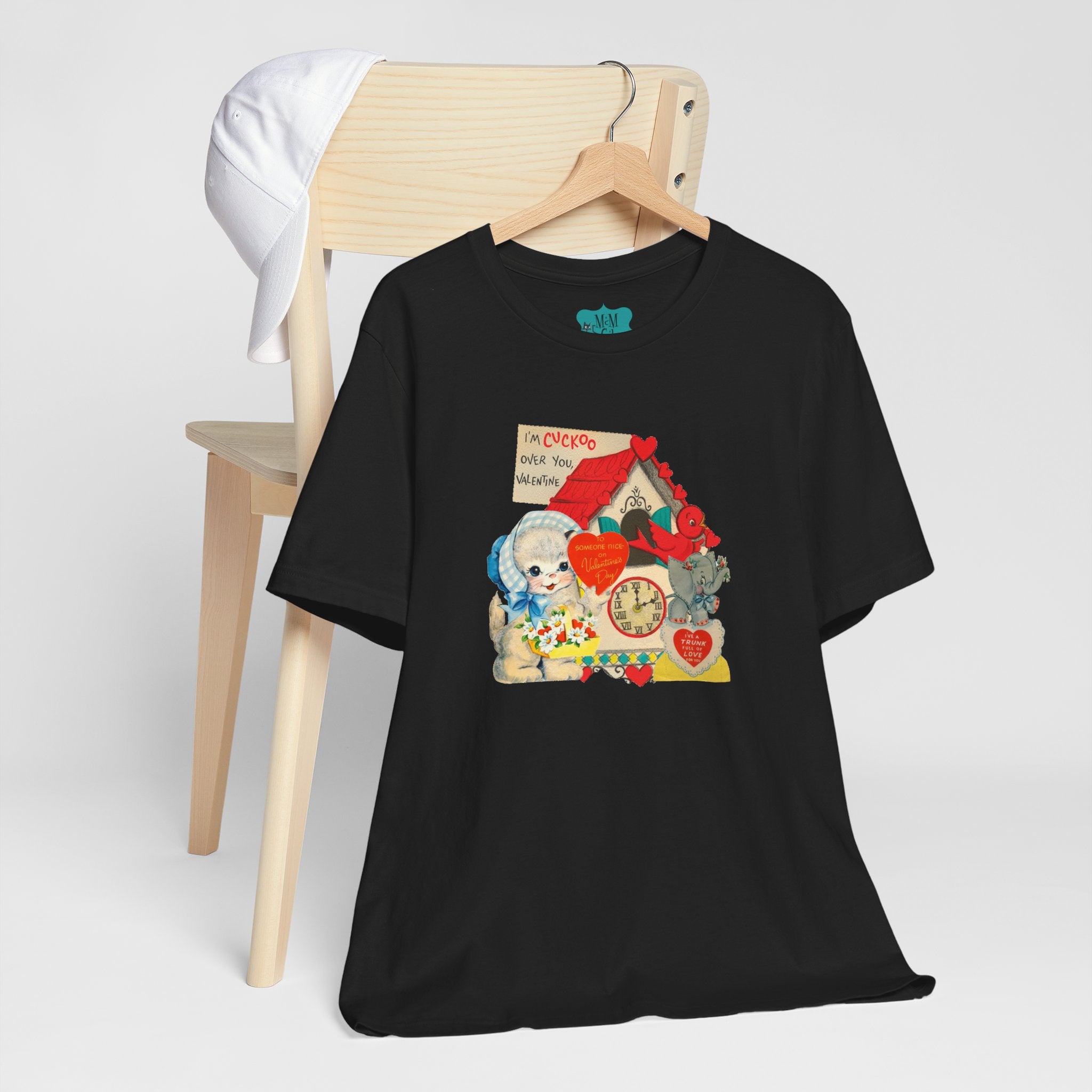 Vintage Valentine Cards Tee, Kitschy Whimsical Love Short Sleeve Tee - Mid Century Modern Gal