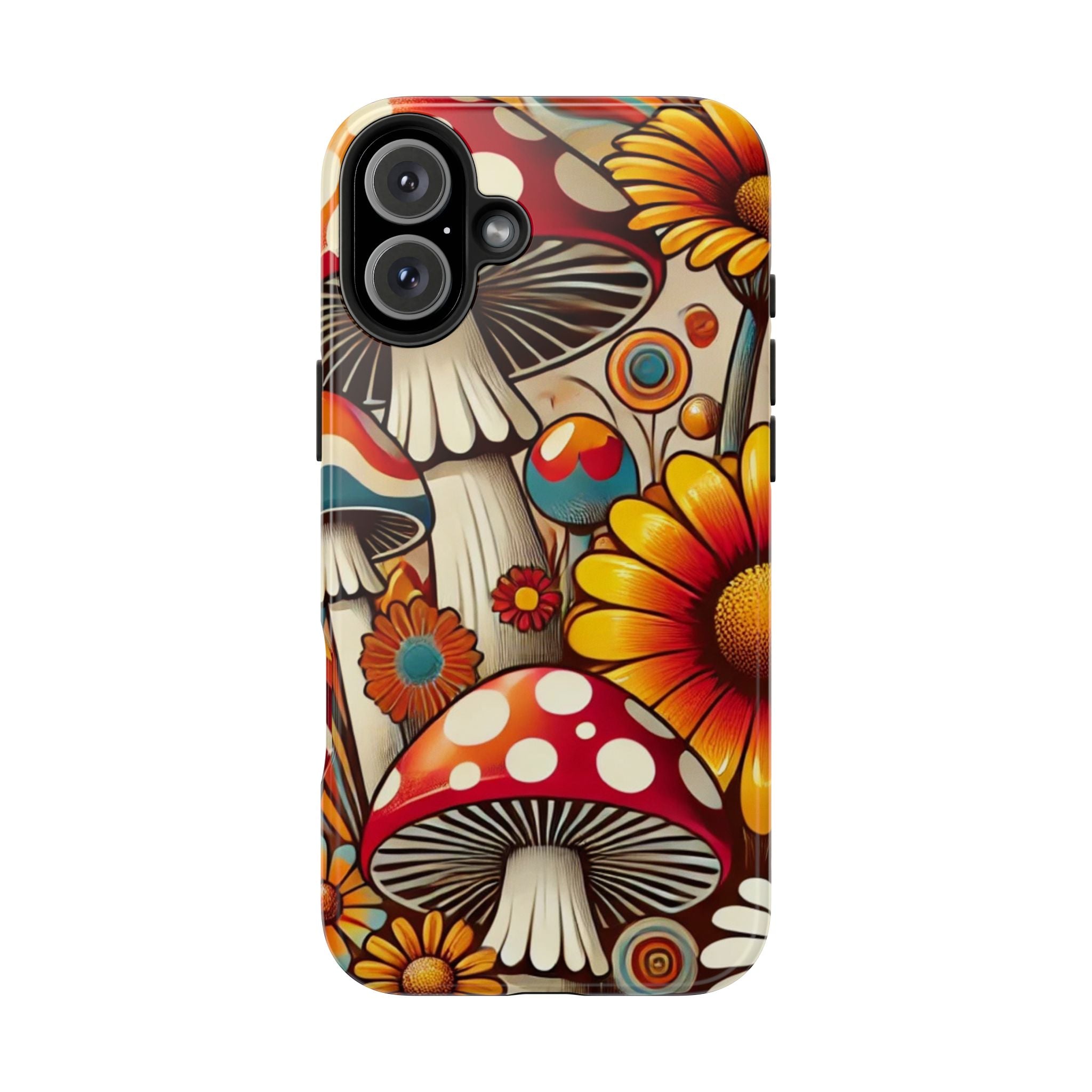 Bohemian Floral Mushroom Tough Phone Case - Trendy Protection for Nature Lovers - Mid Century Modern Gal