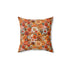 1970s Harvest Gold, Orange, Faux Embroidered Pillow And Insert - Mid Century Modern Gal