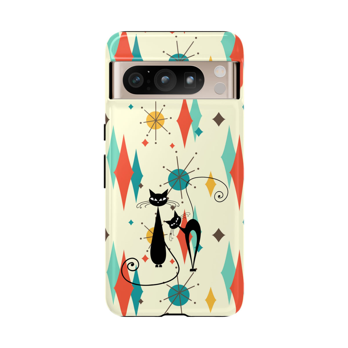 Atomic Kitty Cat, Mid Mod Franciscan Pattern, Kitsch Tough Phone Cases
