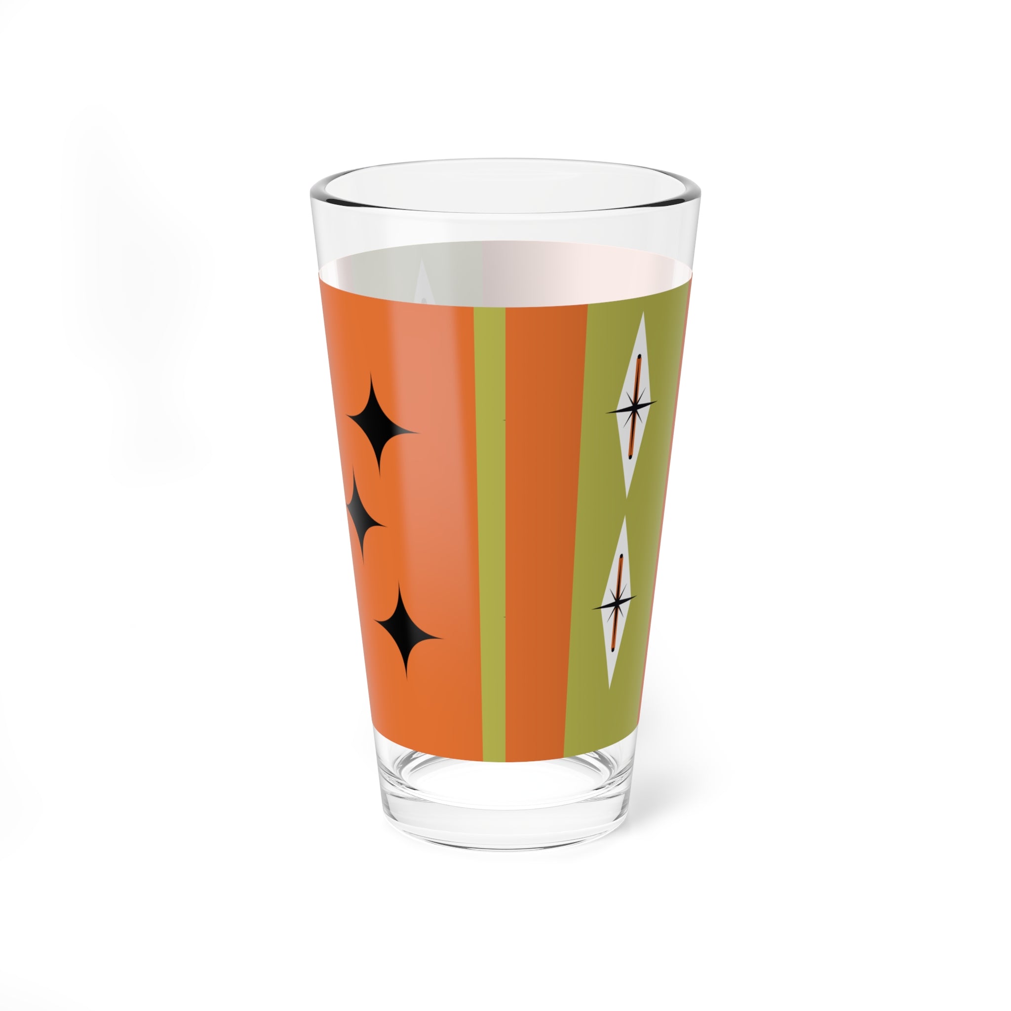 Mid Century Modern Barware Starlite Lounge Atomic Retro Cat Glass - 16oz Cocktail Glass for Stylish Entertaining - Mid Century Modern Gal
