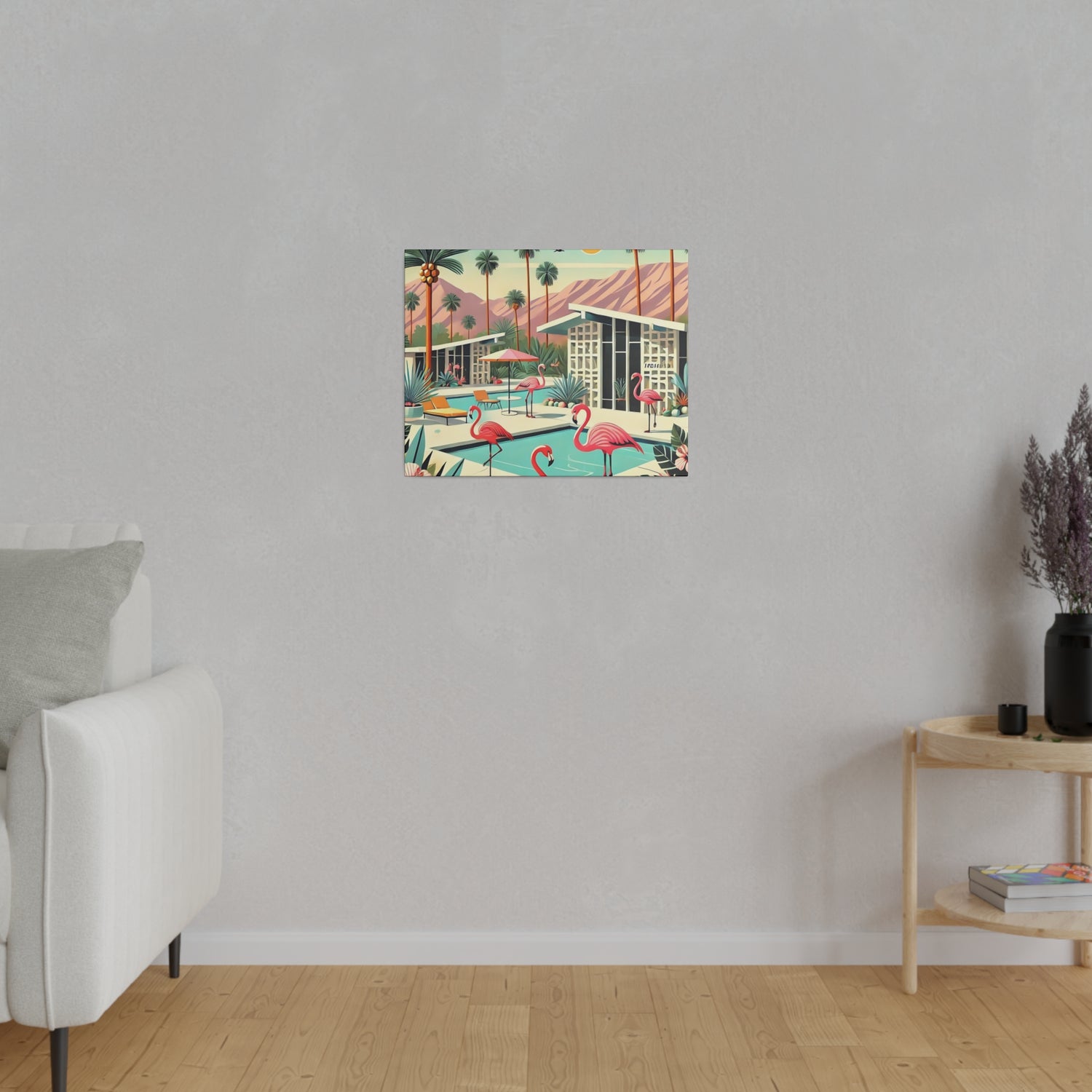 50s Mid Century Modern Wall Art, Palm Springs Flamingo Breeze Block MCM Art - Mid Century Modern Gal