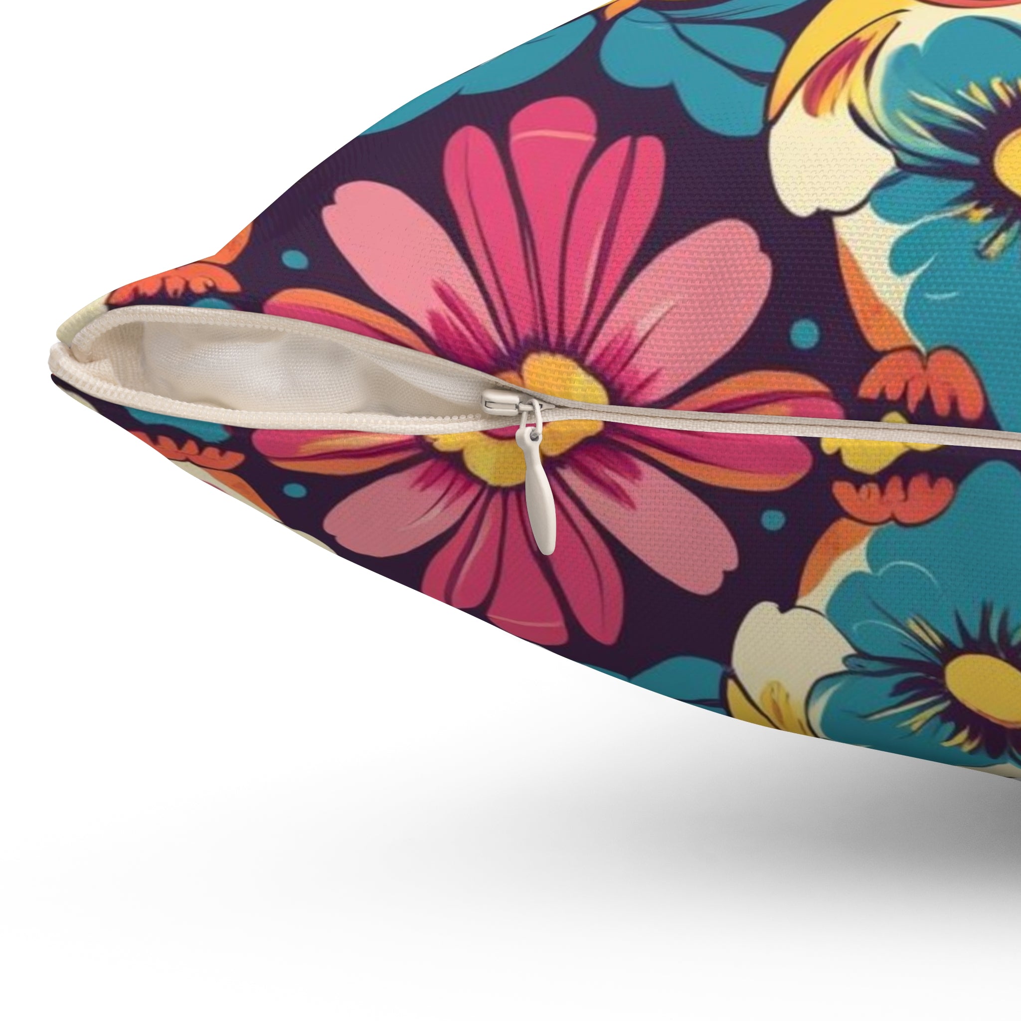 Retro Groovy Owl, Flower Power Kitschy Fall Pillow And Insert - Mid Century Modern Gal
