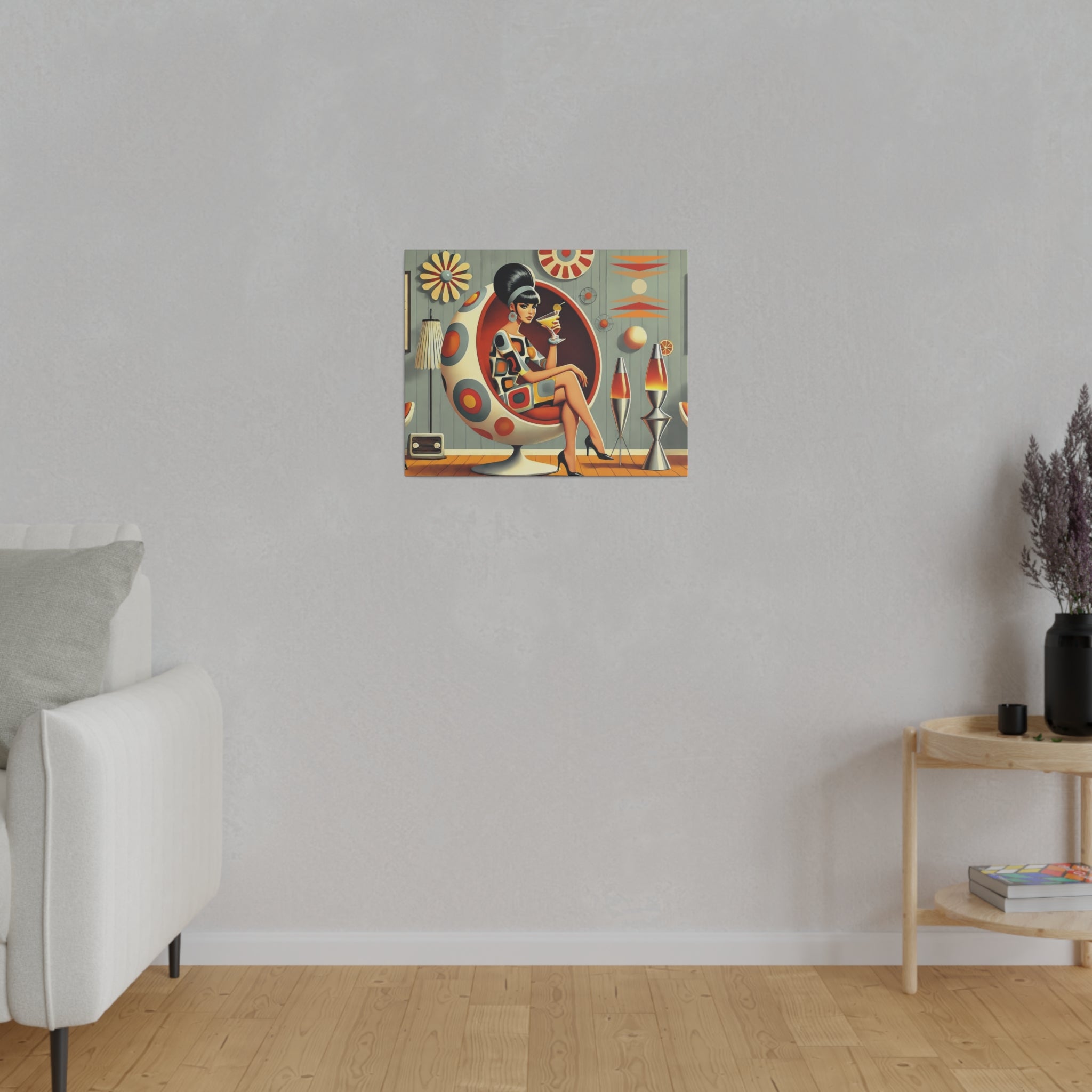 Retro Mod Gal, Atomic Age Kitschy 60s Groovy Wall Art - Mid Century Modern Gal