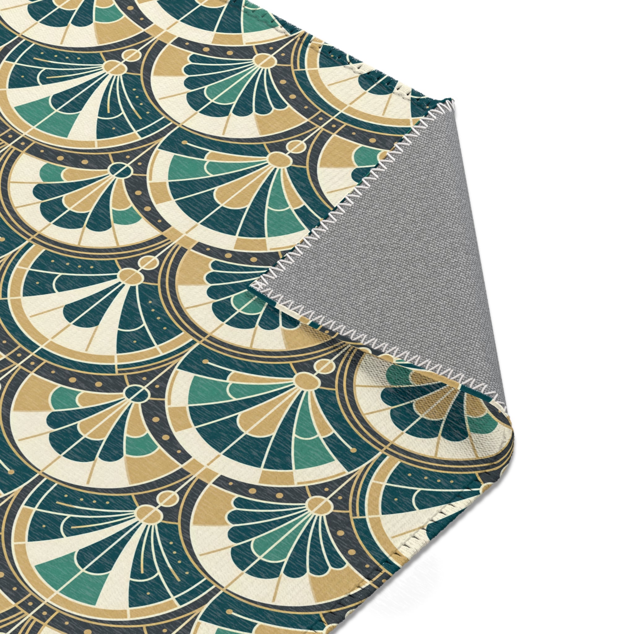 Art Deco Peacock Inspired Area Rug