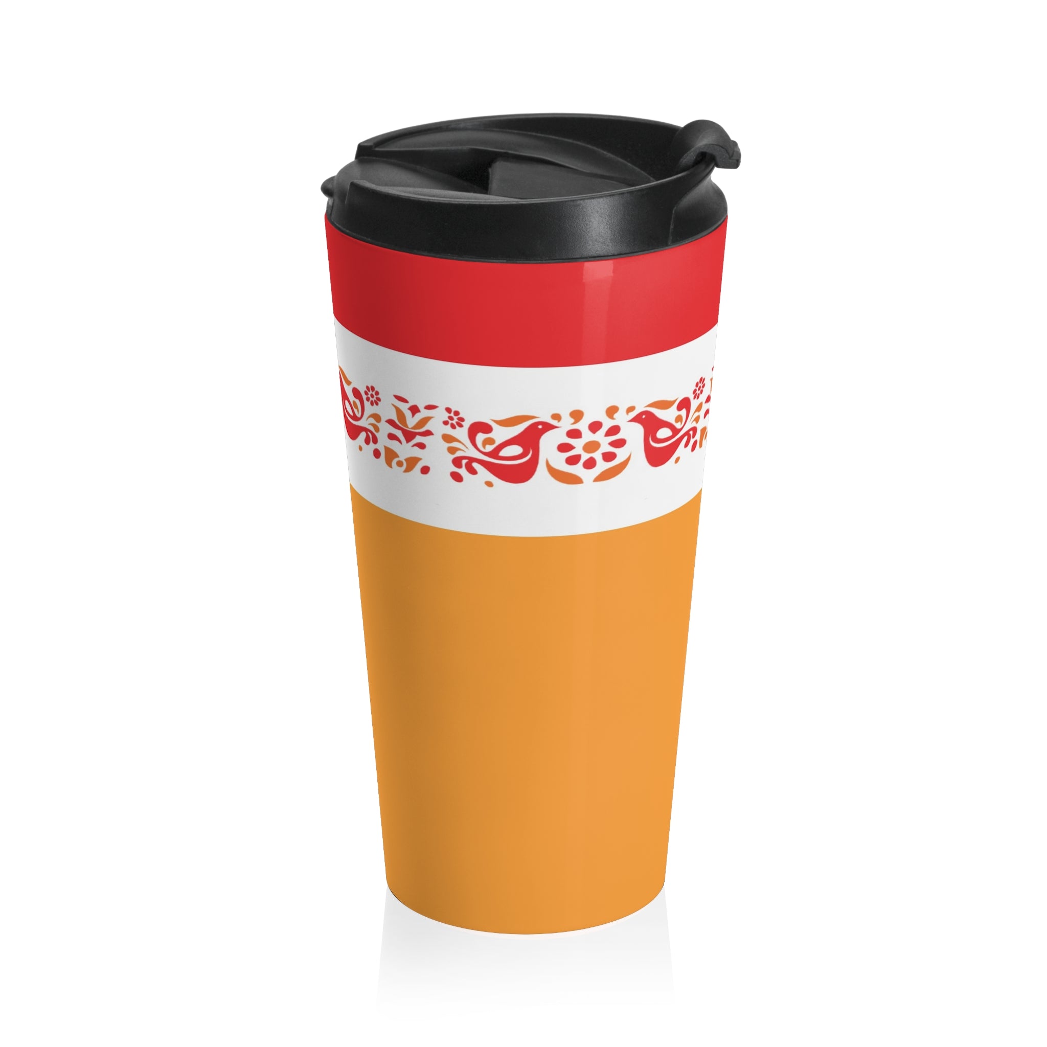 Pyrex Circle Of Friends, Colorful Stainless Steel Travel Mug - Perfect for Coffee Lovers and Adventurers - Mid Century Modern Gal
