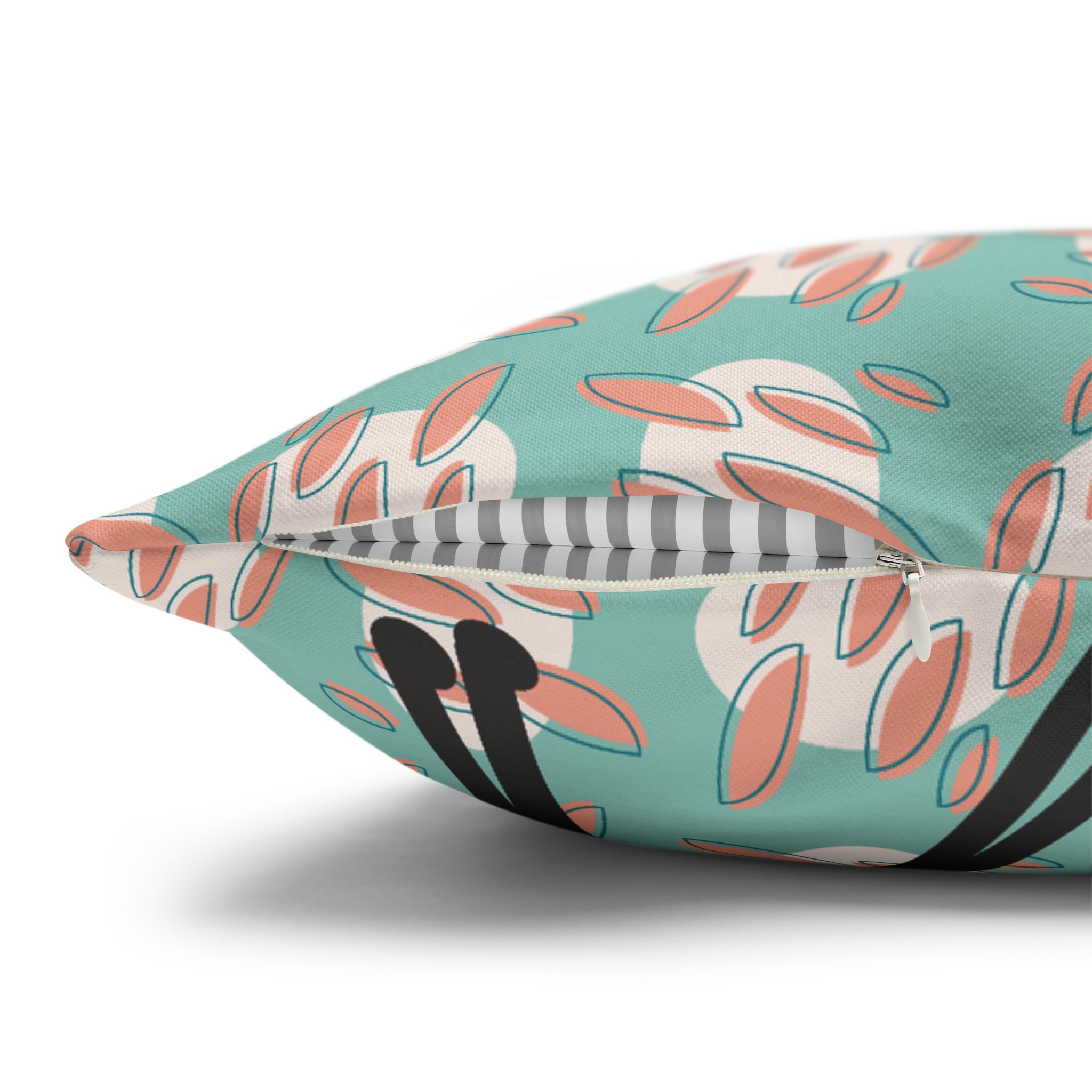 50s Nostalgic Atomic Cat Mid Century Modern Aqua, Coral Pink Peach, Kitschy Mid Century Modern Pillow Cover ONLY - Mid Century Modern Gal