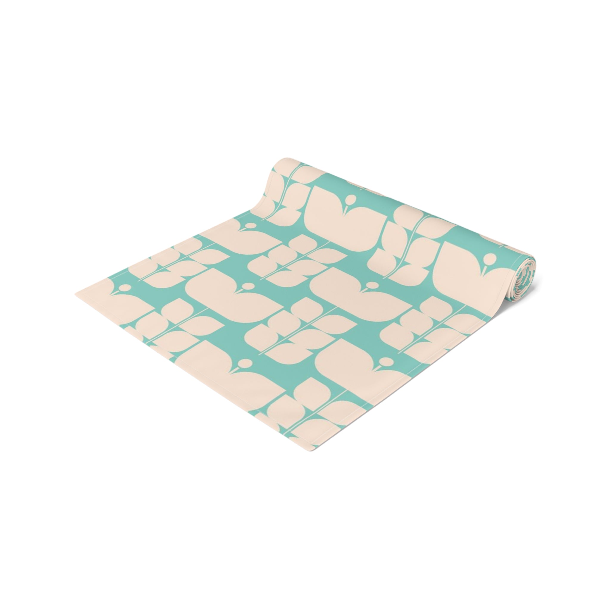 Mid Century Modern Scandi Designed Moder Danish Retro Flower Table Runner - Mid Century Modern Gal