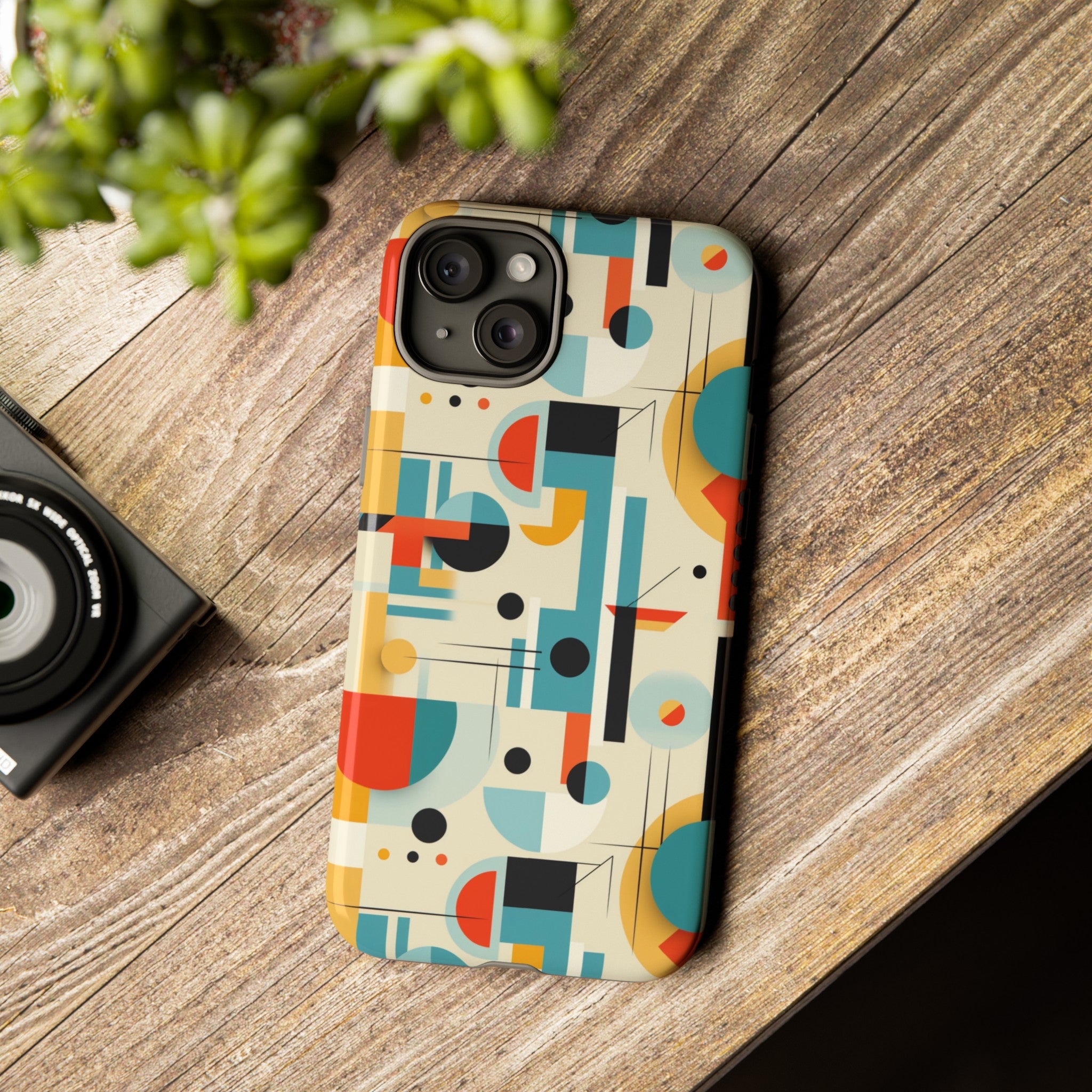 Bauhaus Designed Mid Mod Geometric Groovy Smart Phone, iPhone, Samsung Compatible Tough Cases