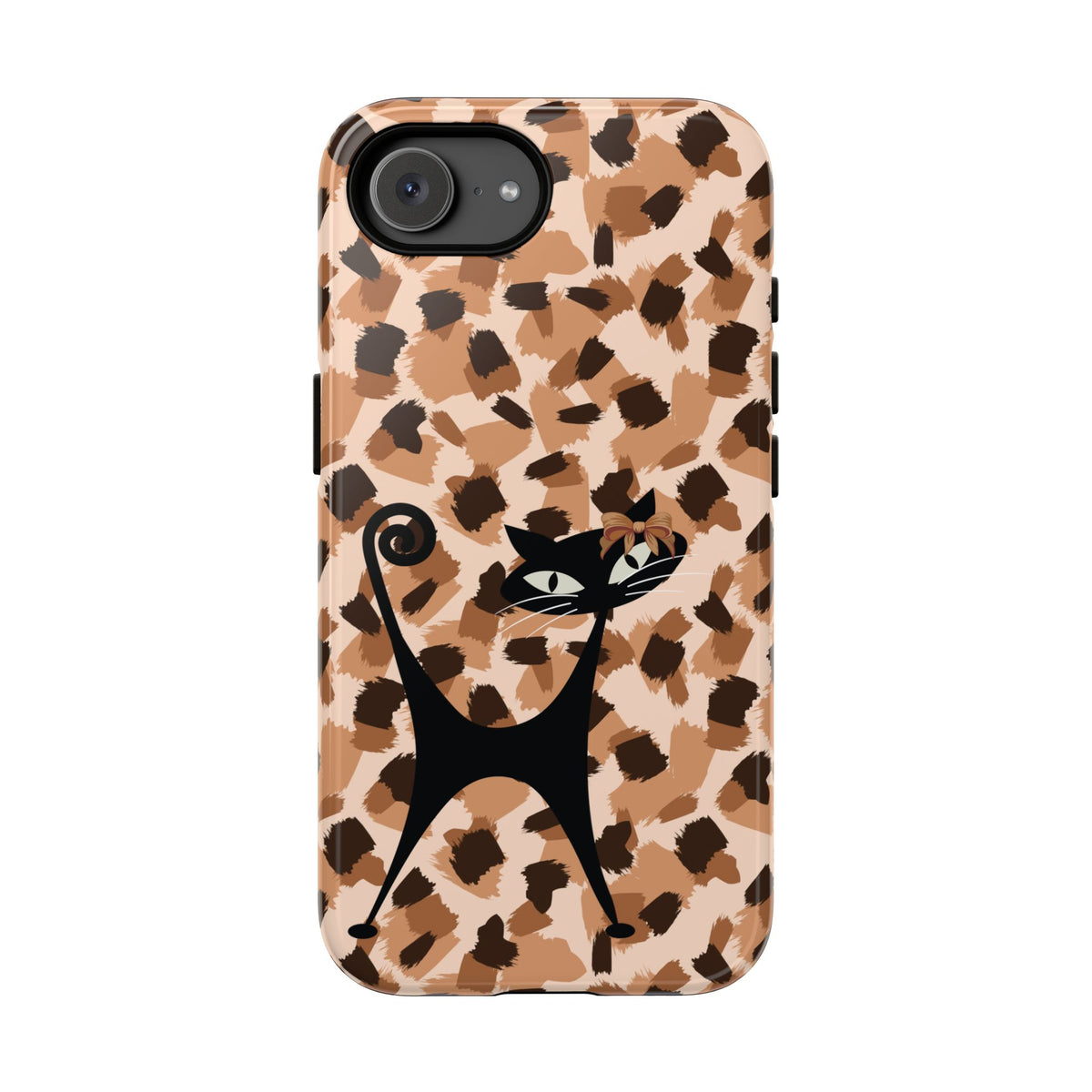 Mid Century Modern Atomic Cat, Animal Print Kitschy Trendy Smart Phone Tough Cases