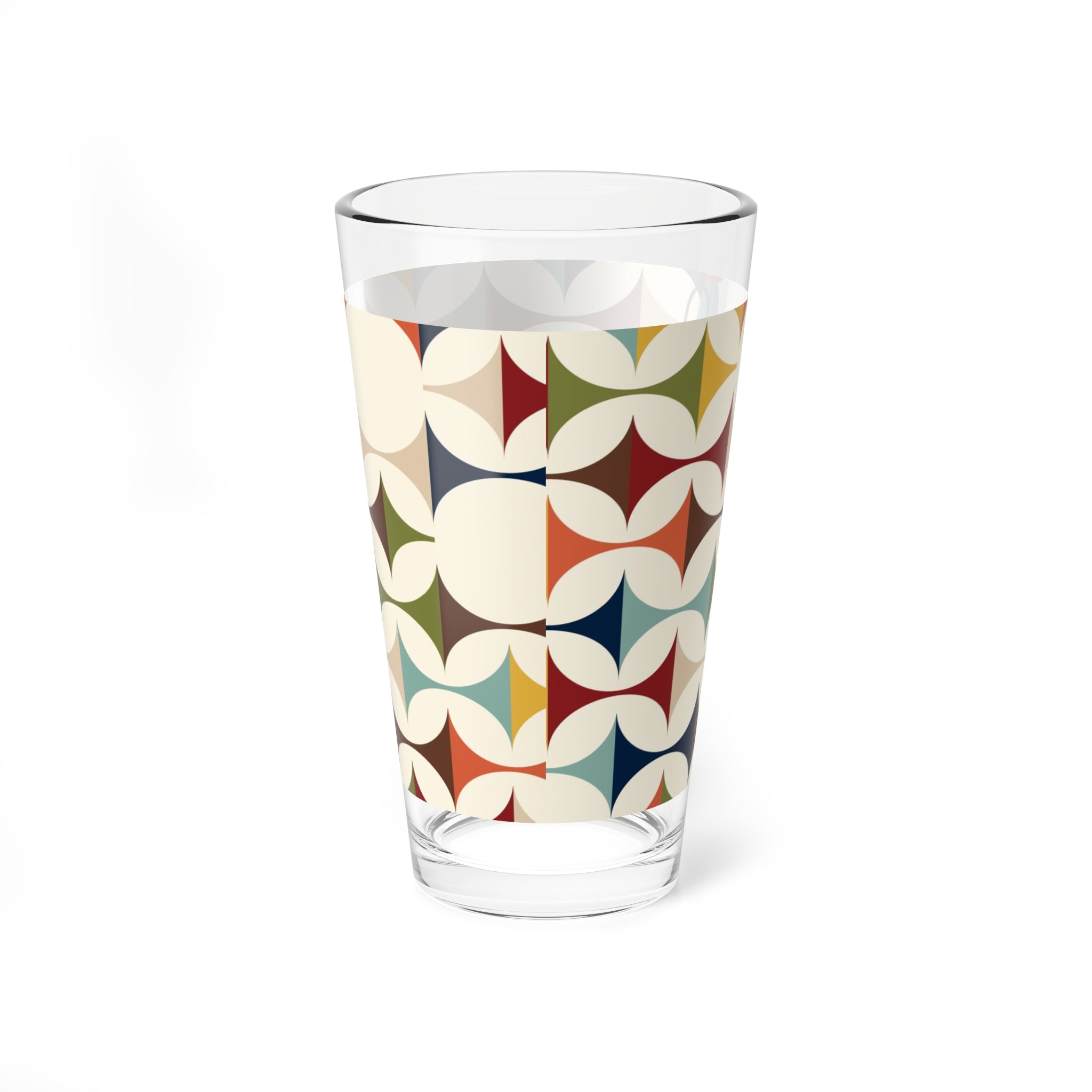 Atomic Cat Drinkware, Mid Century Modern Barware, Scandinavian Designed Geometric Drinking, Mixing Glass, 16oz - Mid Century Modern Gal