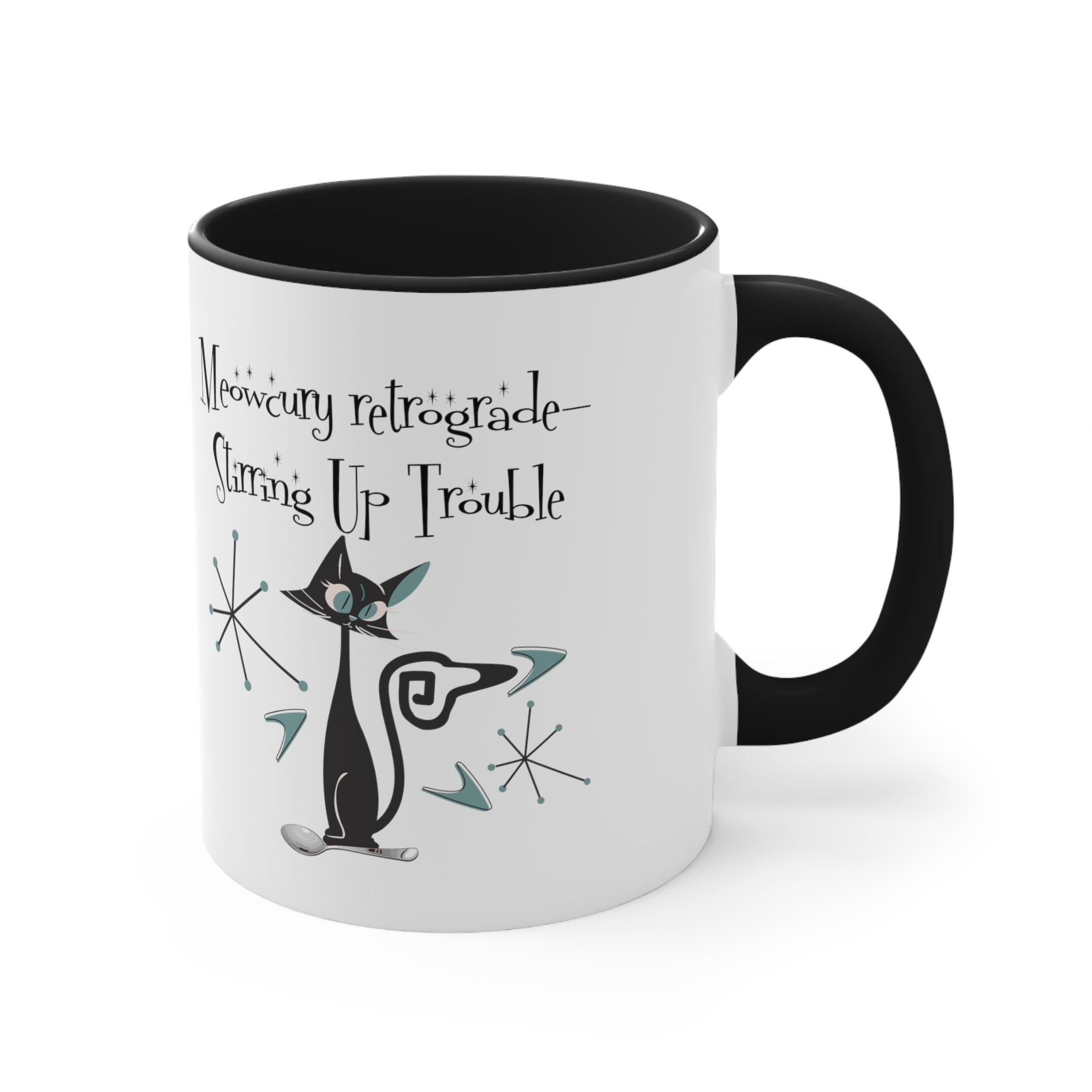 Atomic Kitty Cat, Mid Century Modern Drinkware, Funny, Kitschy Style, Cat Lover, Coffee Lover Mug Gifts - Mid Century Modern Gal