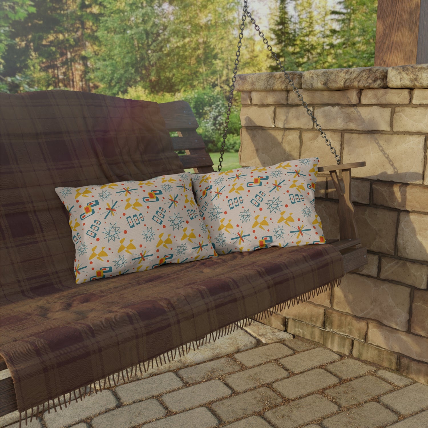 Mid Century Modern 50s Pattern, Mod Summer Outdoor Retro Pillows - Mid Century Modern Gal