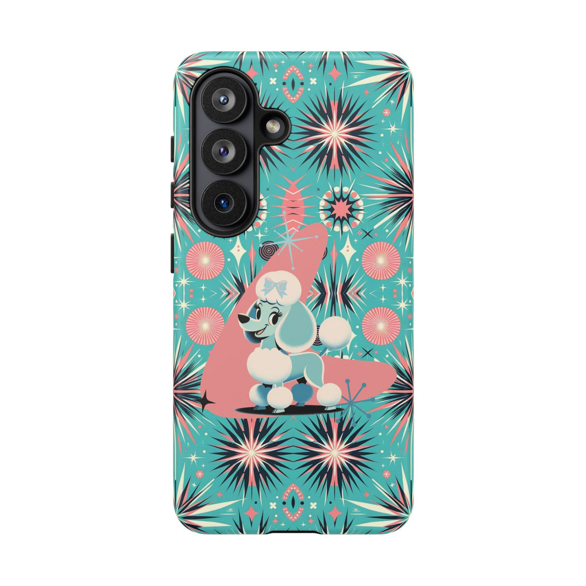 1950s Mid Century Modern Atomic Pink, Poodle Retro Smart Phone Tough Cases