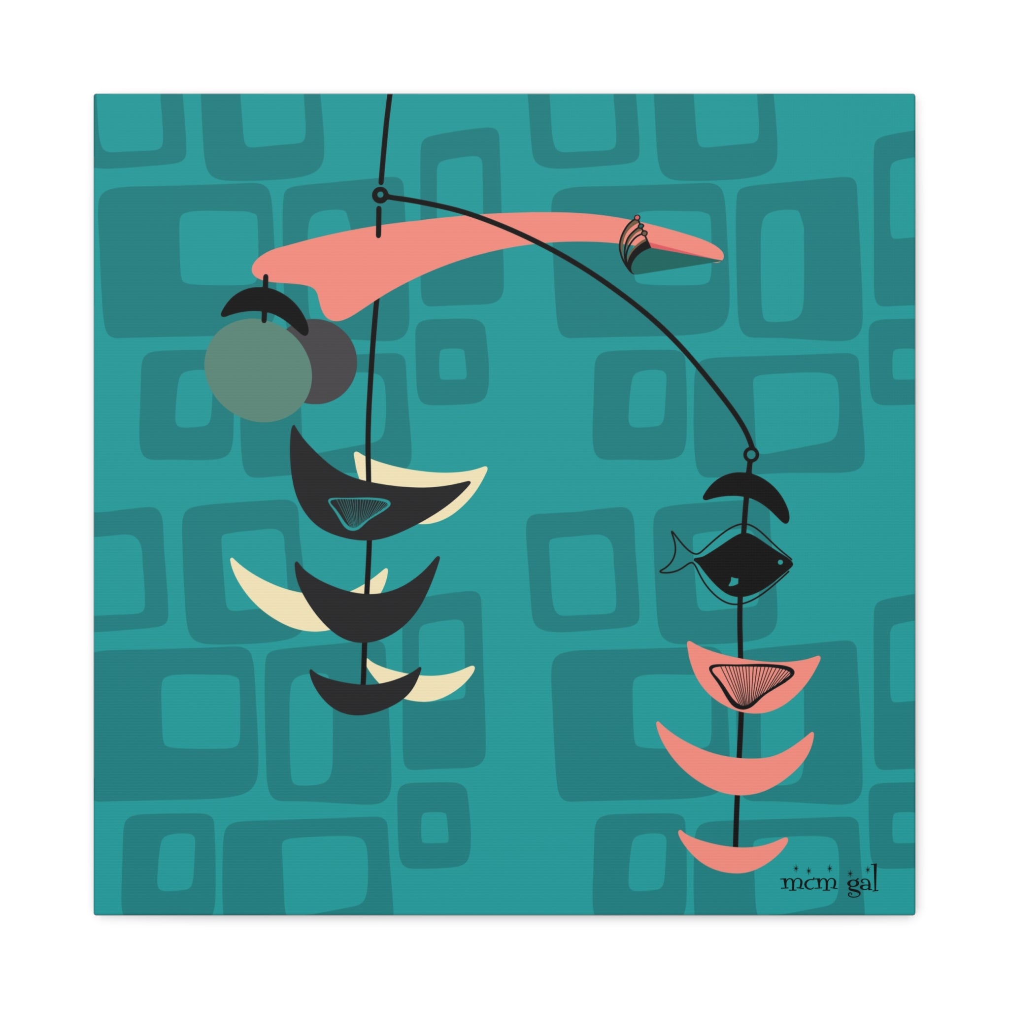 Mid Century Modern Fish Art Modern Abstract Wall Art Canvas - Stylish Home Decor for Contemporary Spaces - Mid Century Modern Gal