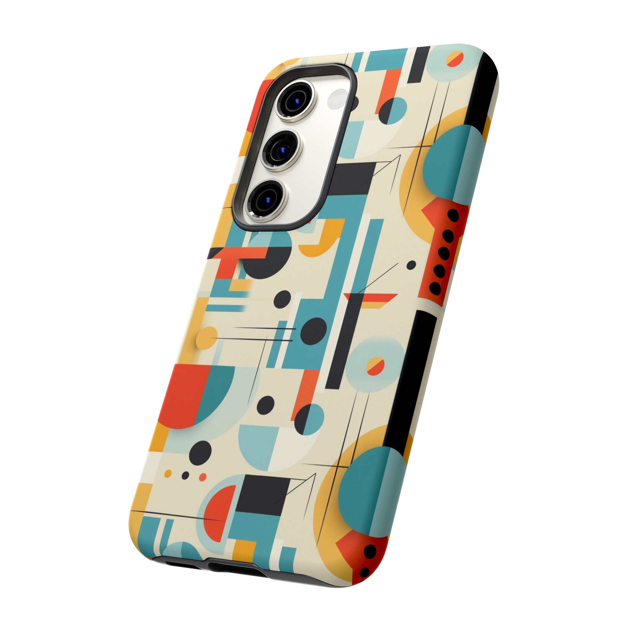 Bauhaus Designed Mid Mod Geometric Groovy Smart Phone, iPhone, Samsung Compatible Tough Cases