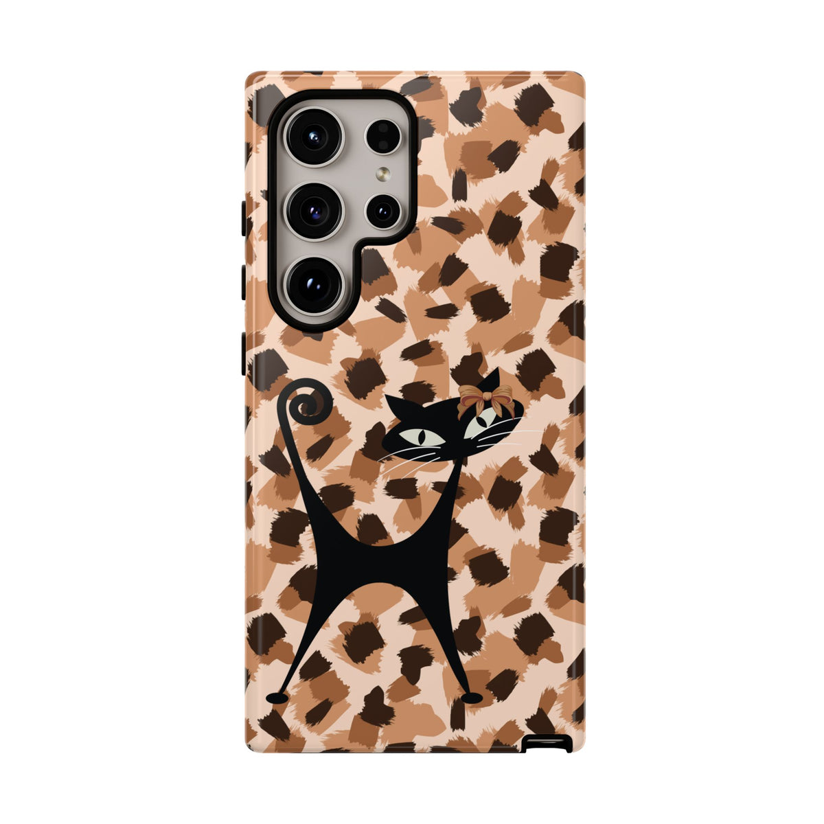 Mid Century Modern Atomic Cat, Animal Print Kitschy Trendy Smart Phone Tough Cases