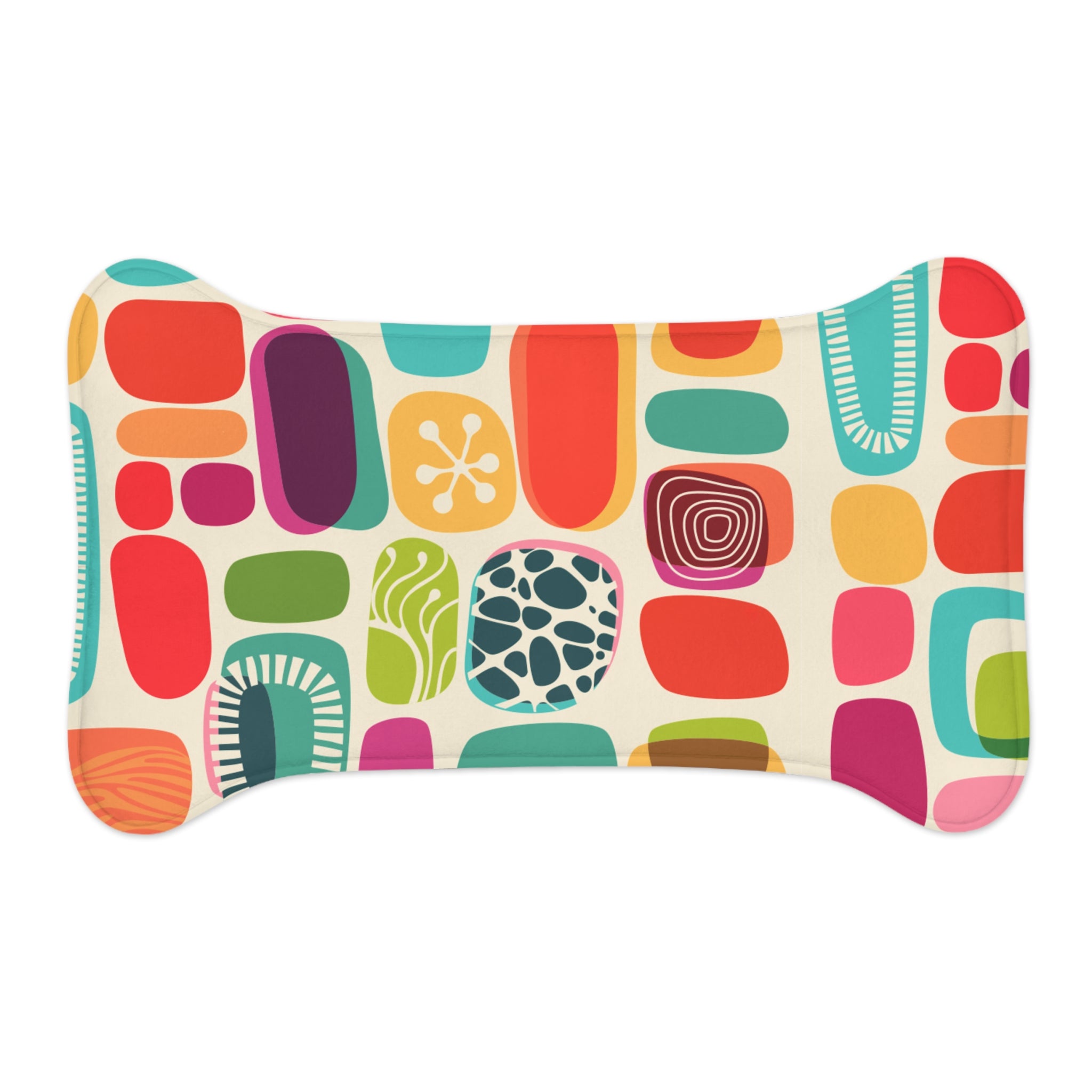 Mid Century Modern Amoeba Design, MCM Cat, Dog Feeding Mat - Mid Century Modern Gal
