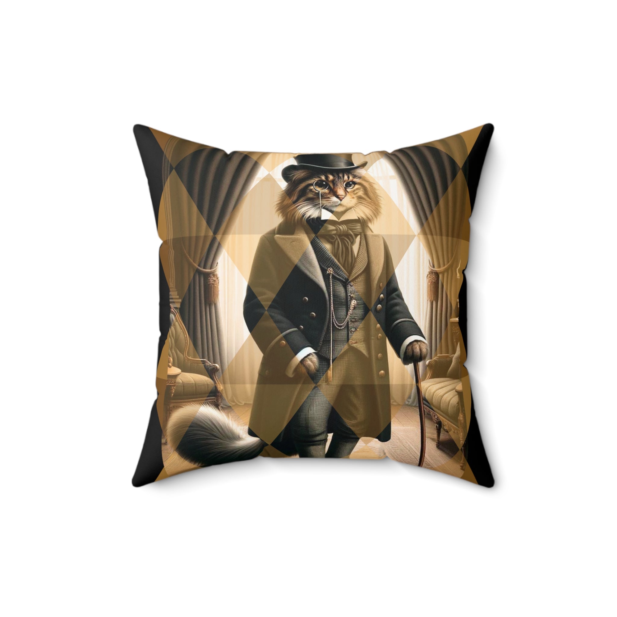 AristoCat, Kitschy Mid Century Modern, Den, Office, Kitsch Quirky Pillow And Insert - Mid Century Modern Gal