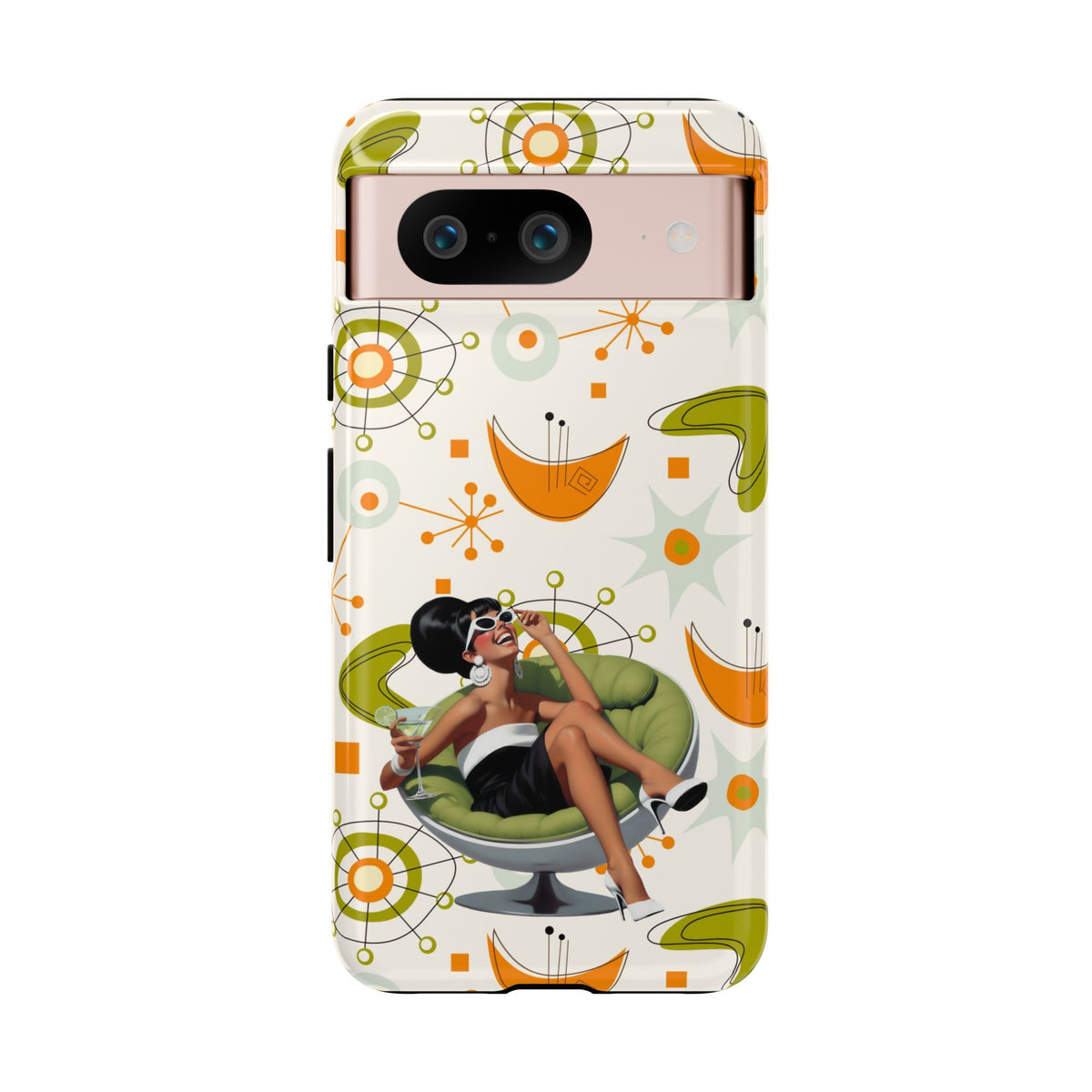 Mid Century Modern Atomic Starburst Mid Mod 60s Gal Retro Chic Tough Phone Case with Vintage Glamour Design