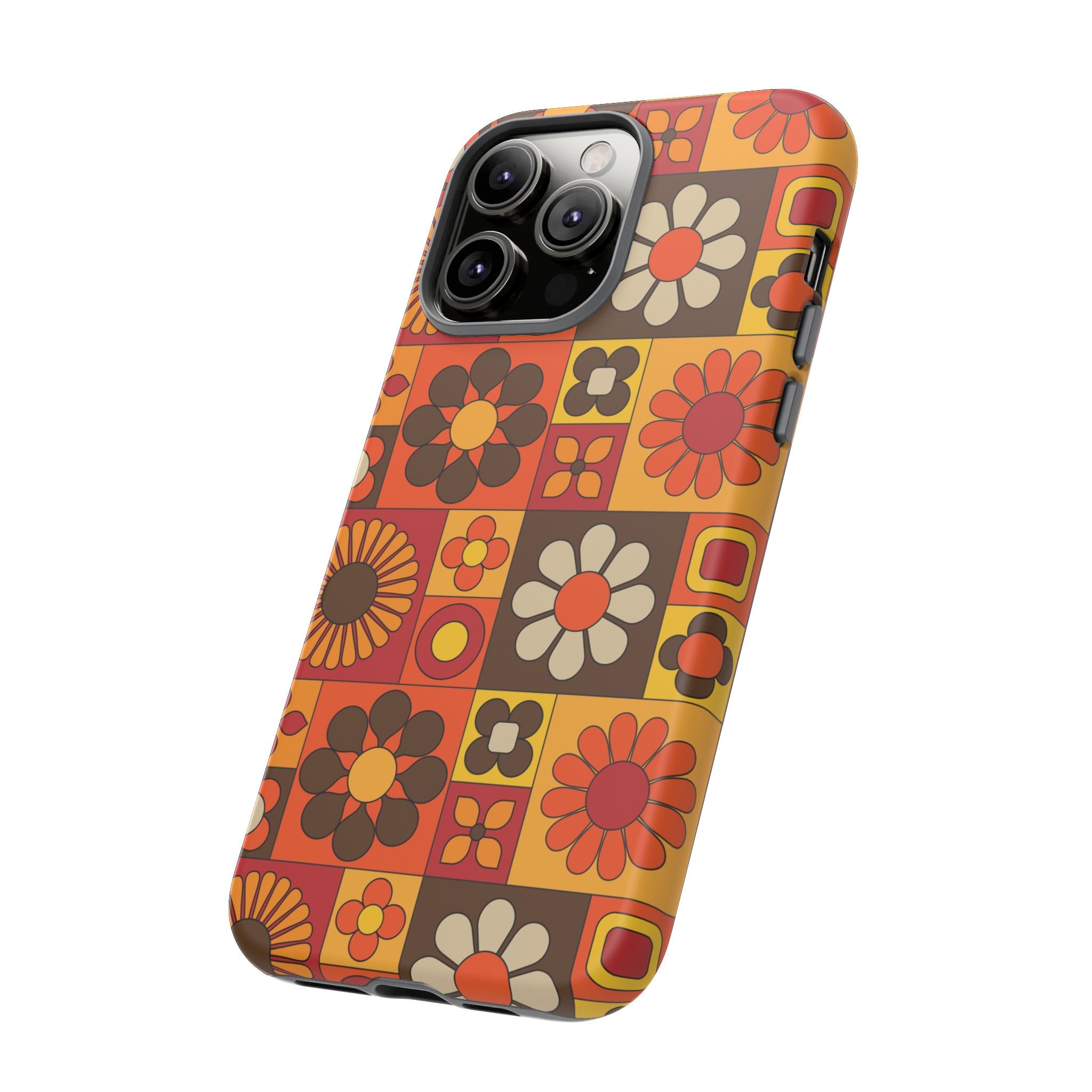 Retro 70s Mid Mod Floral Phone Case | Tough Cases for Flower Lovers