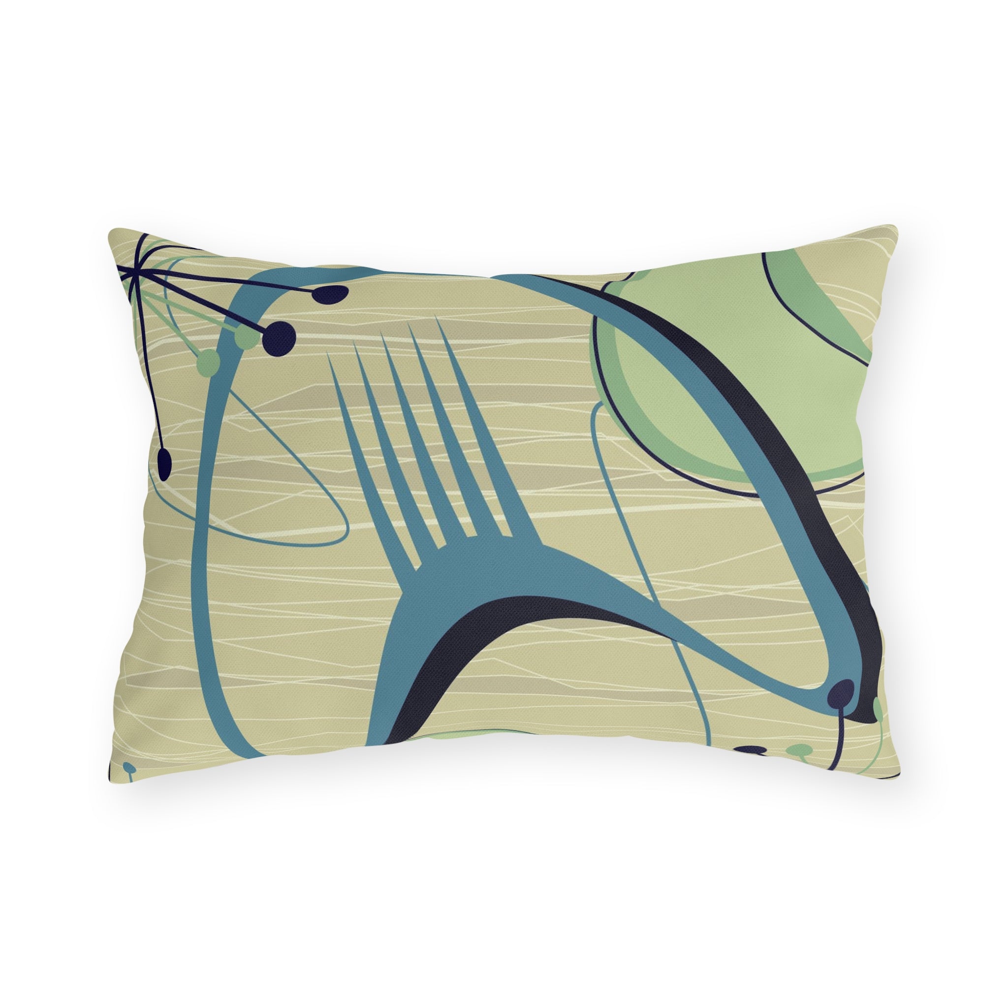 Mid Century Modern Atomic Boomerang Summer Garden Outdoor Pillows - Mid Century Modern Gal
