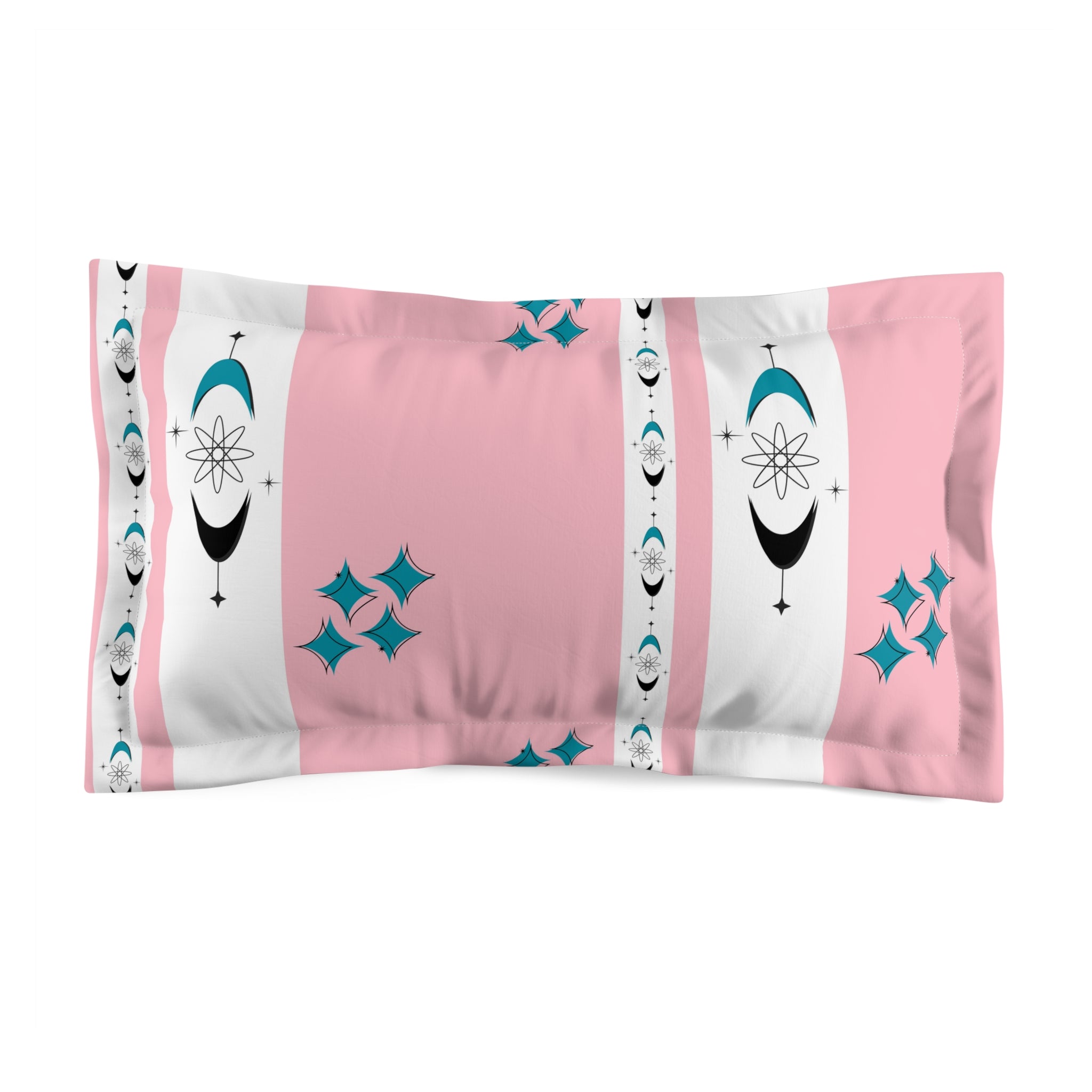 Atomic 50s Pink Mid Century Moder Pillow Sham - Stylish Comfort for Cozy Bedrooms - Mid Century Modern Gal