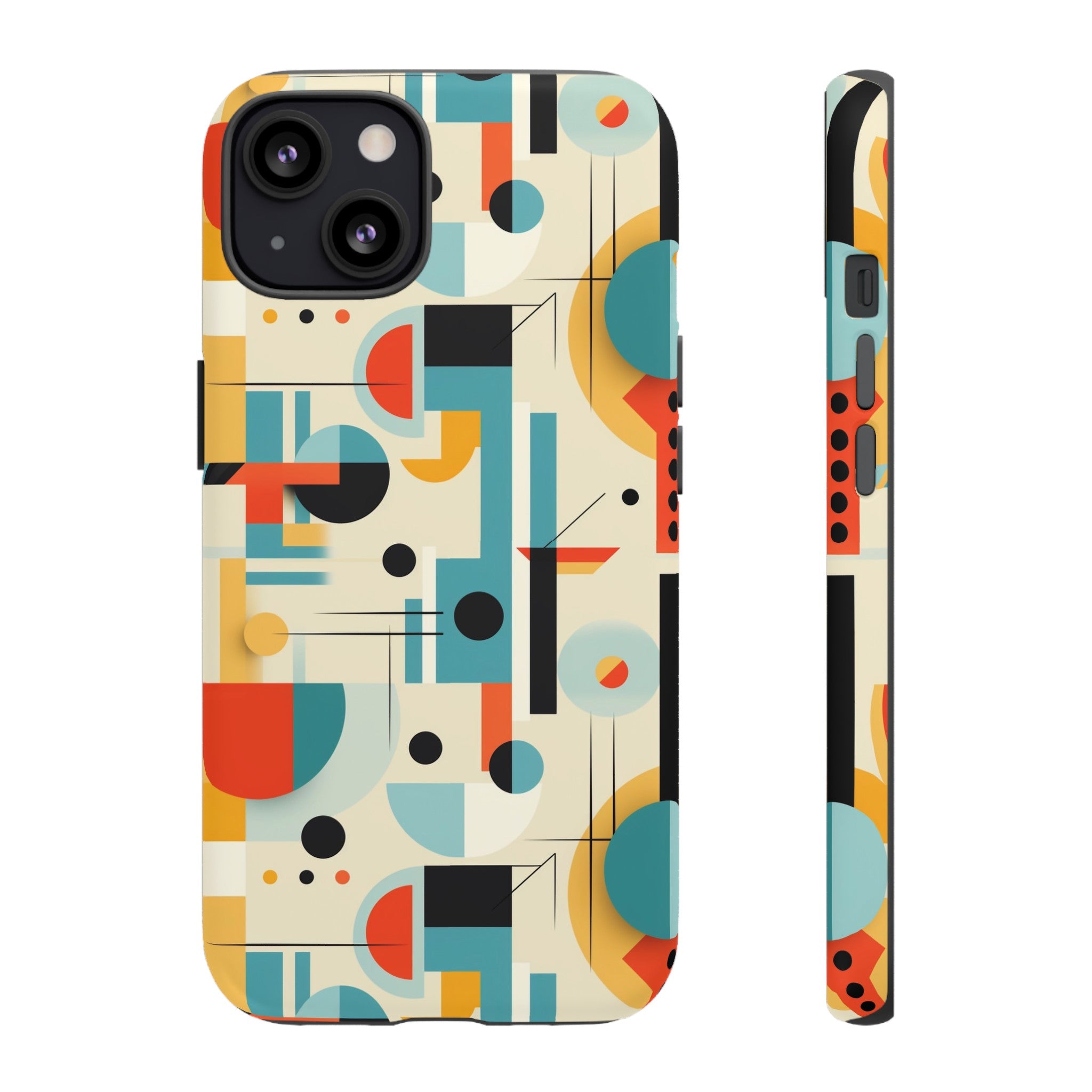 Bauhaus Designed Mid Mod Geometric Groovy Smart Phone, iPhone, Samsung Compatible Tough Cases