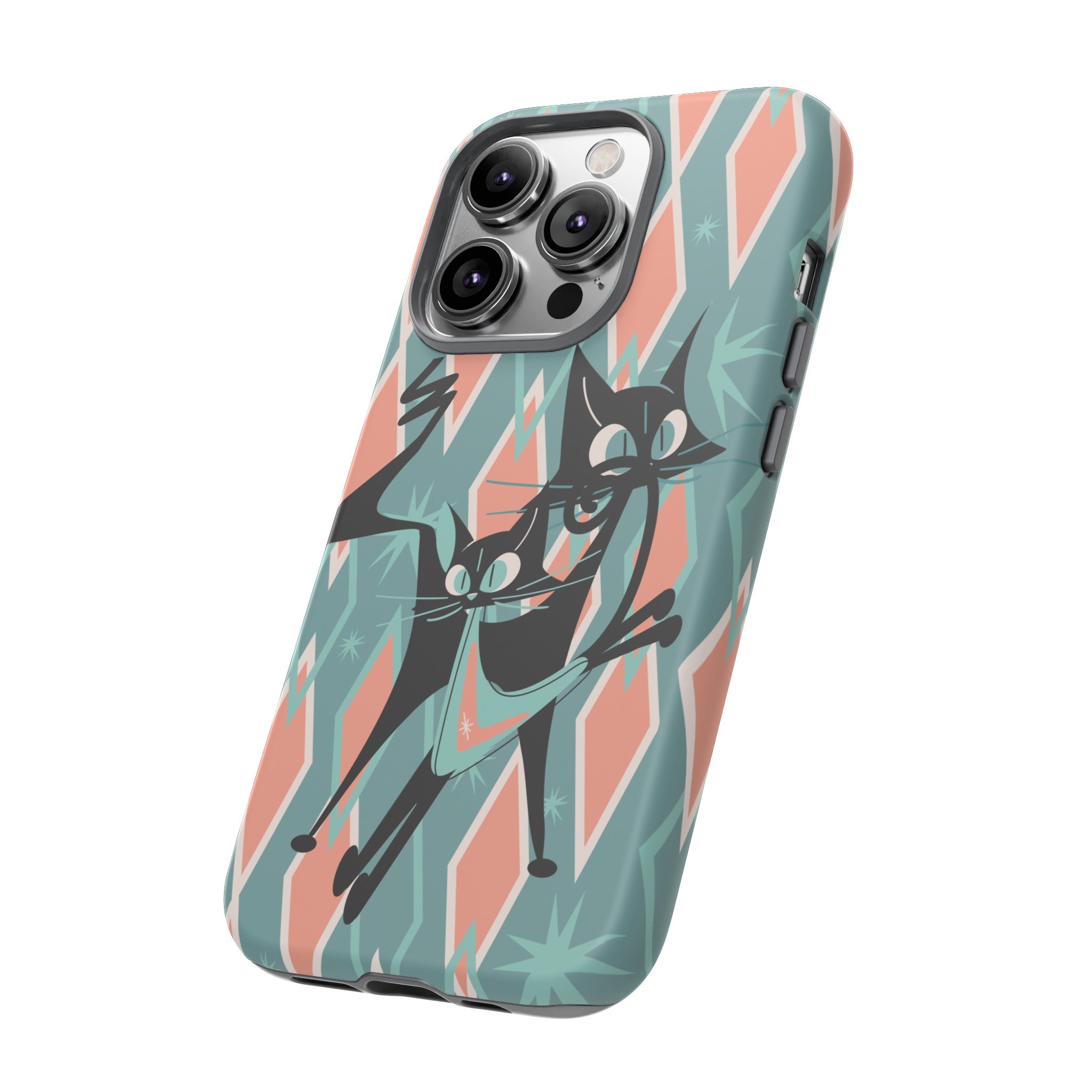 Mid Mod Atomic Cat Kitschy Retro Chic Samsung, Smart Phone Tough Cases