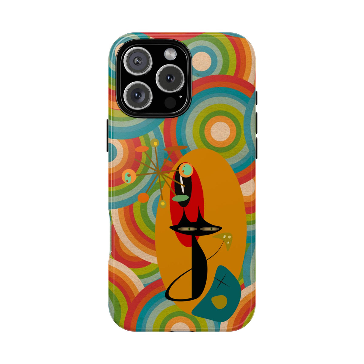 Atomic Cat, Retro 70's Pattern, MCM Smart Phone Tough Phone Case